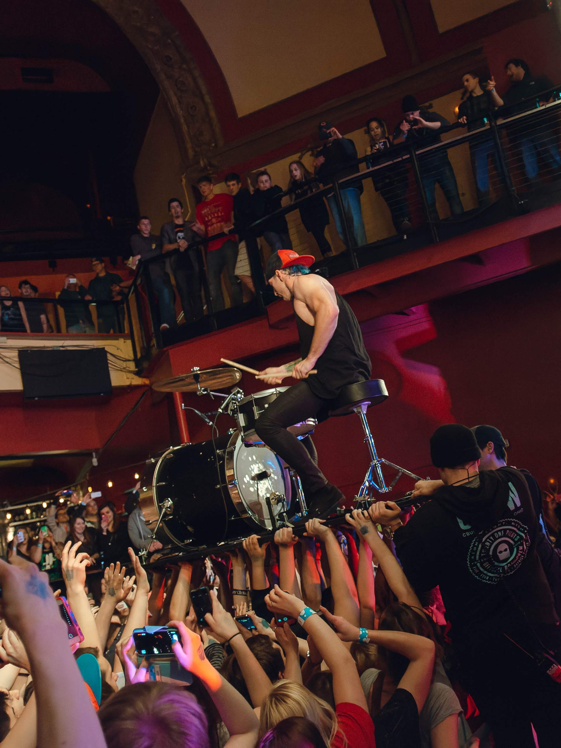 21 Pilots performing at The Majestic in Madison, WI April 16th, 2014, photography by Ross Harried for Second Crop Music
