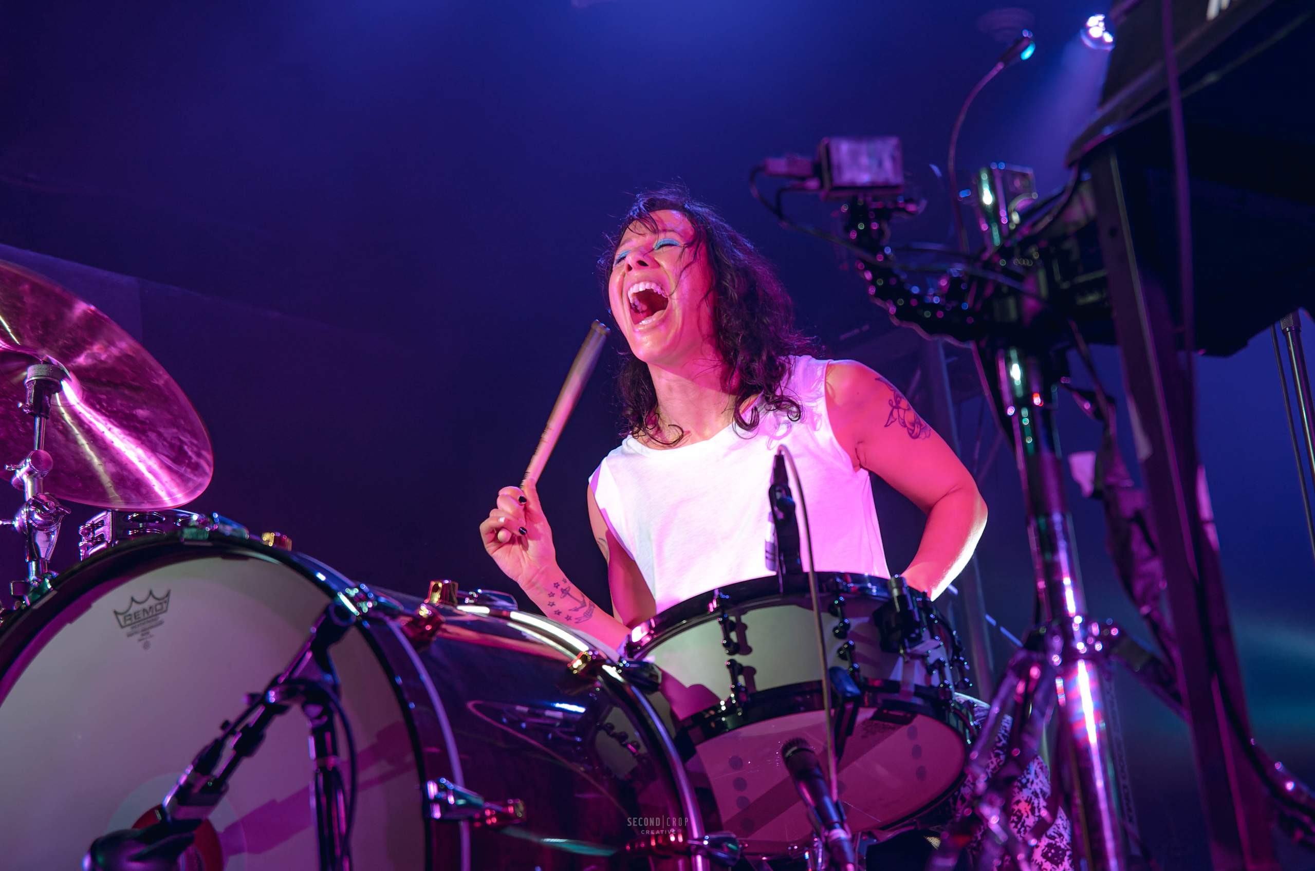 Matt & Kim performing at The Majestic in Madison, WI as part of Yahoo on the Road, September 29th, 2014, photography by Ross Harried for Second Crop Music
