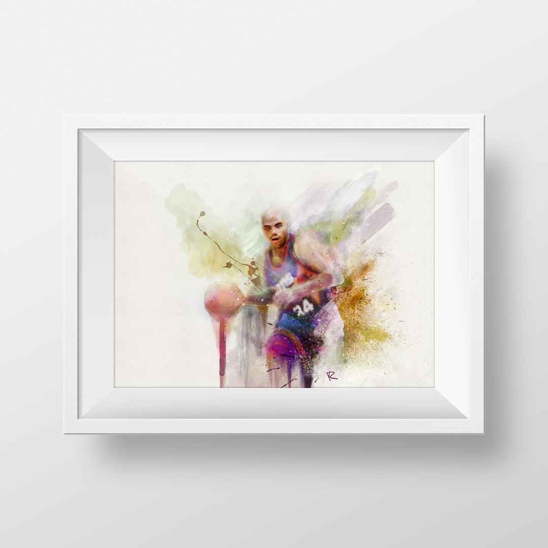 Charles Barkley Watercolor - Phoenix Suns