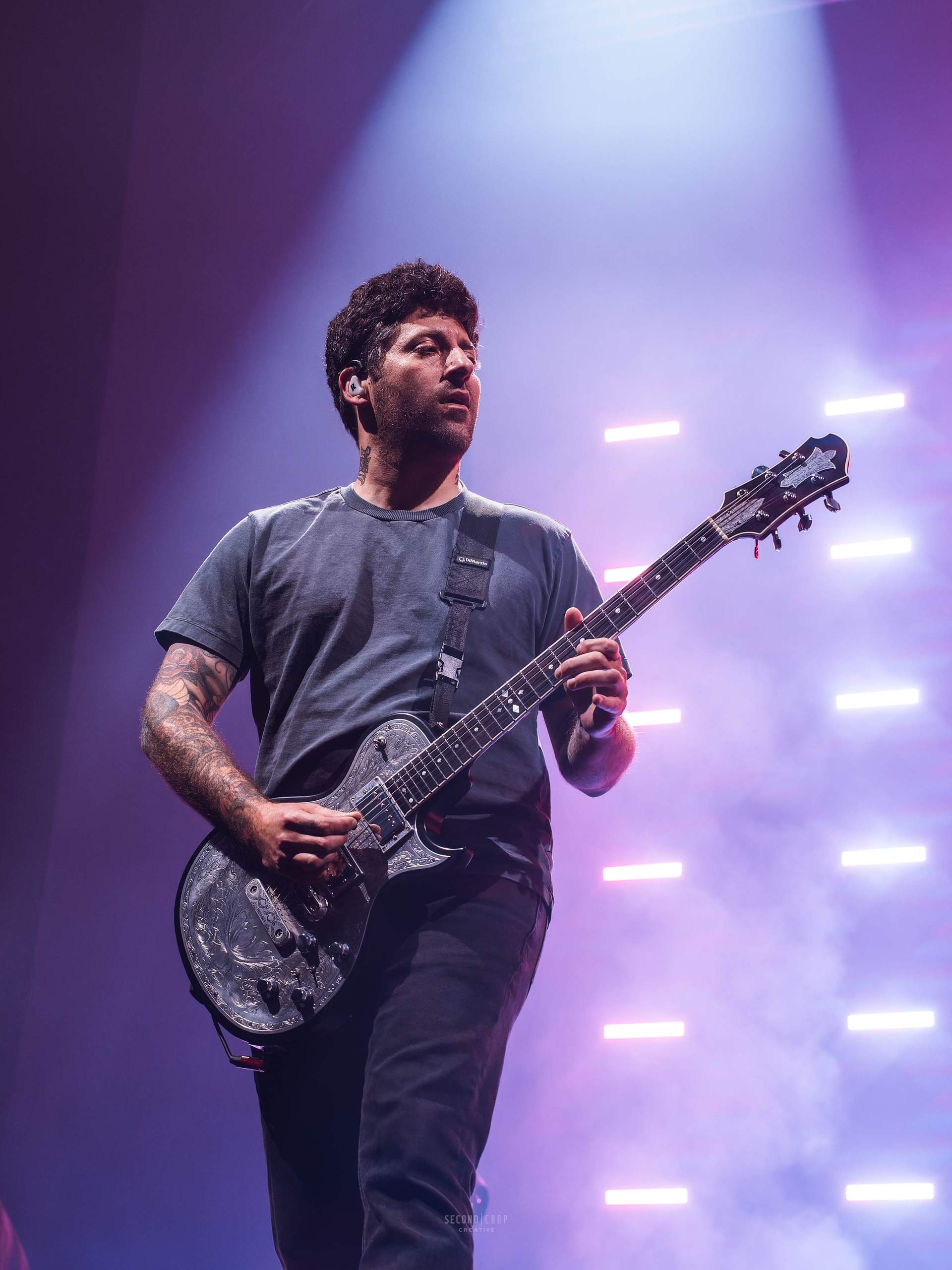 Fall Out Boy performing at Fiserv Forum on April 2, 2024 as part of their SO MUCH FOR (2OUR) DUST tour, photography by Ross Harried for Second Crop Music