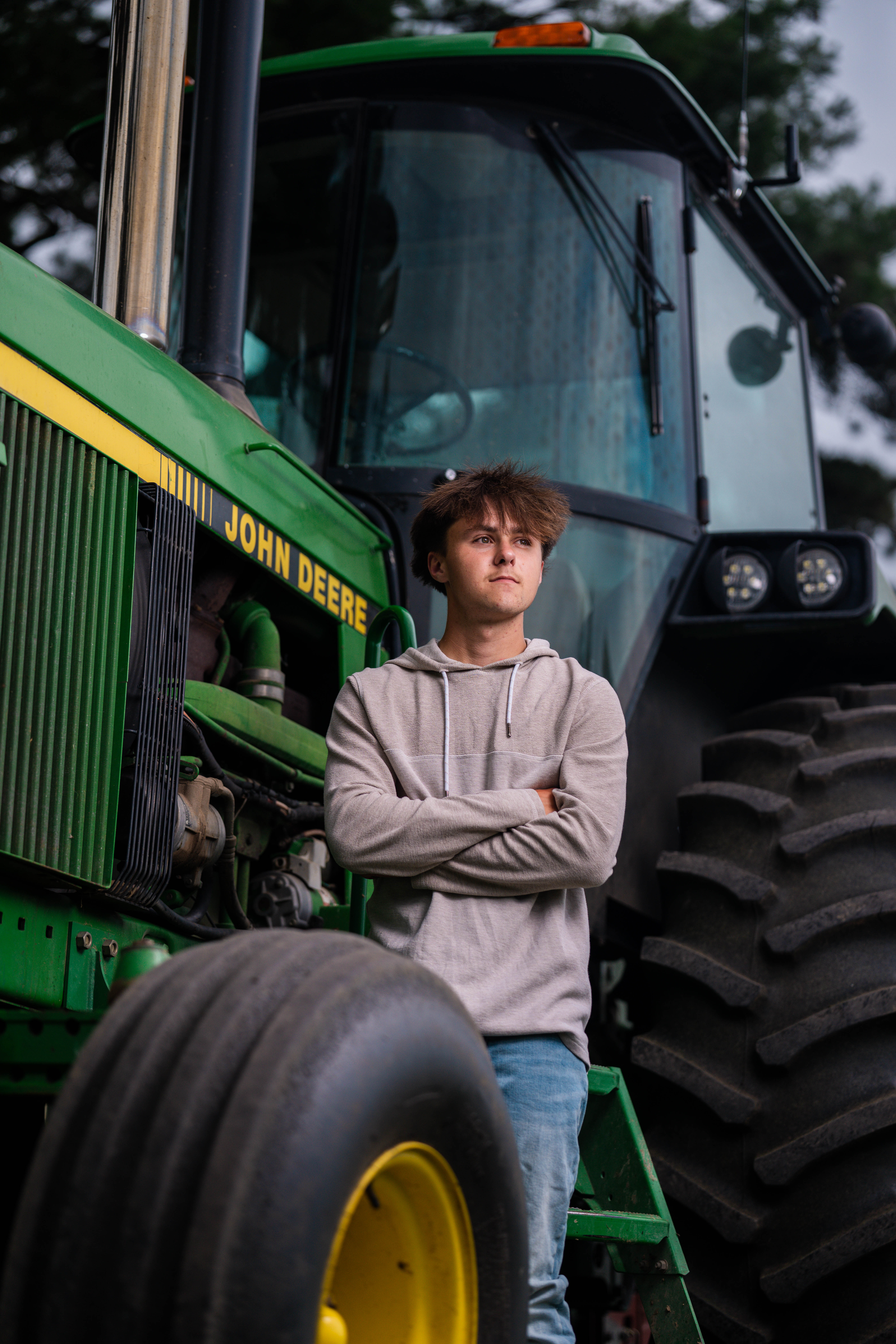 Click to View Larger Wyatt Steiner poses for a senior portrait session in Monroe, Wisconsin, on June 30, 2025. Steiner will be a Class of 2026 graduate. Photography by Ross Harried for Second Crop Creative.