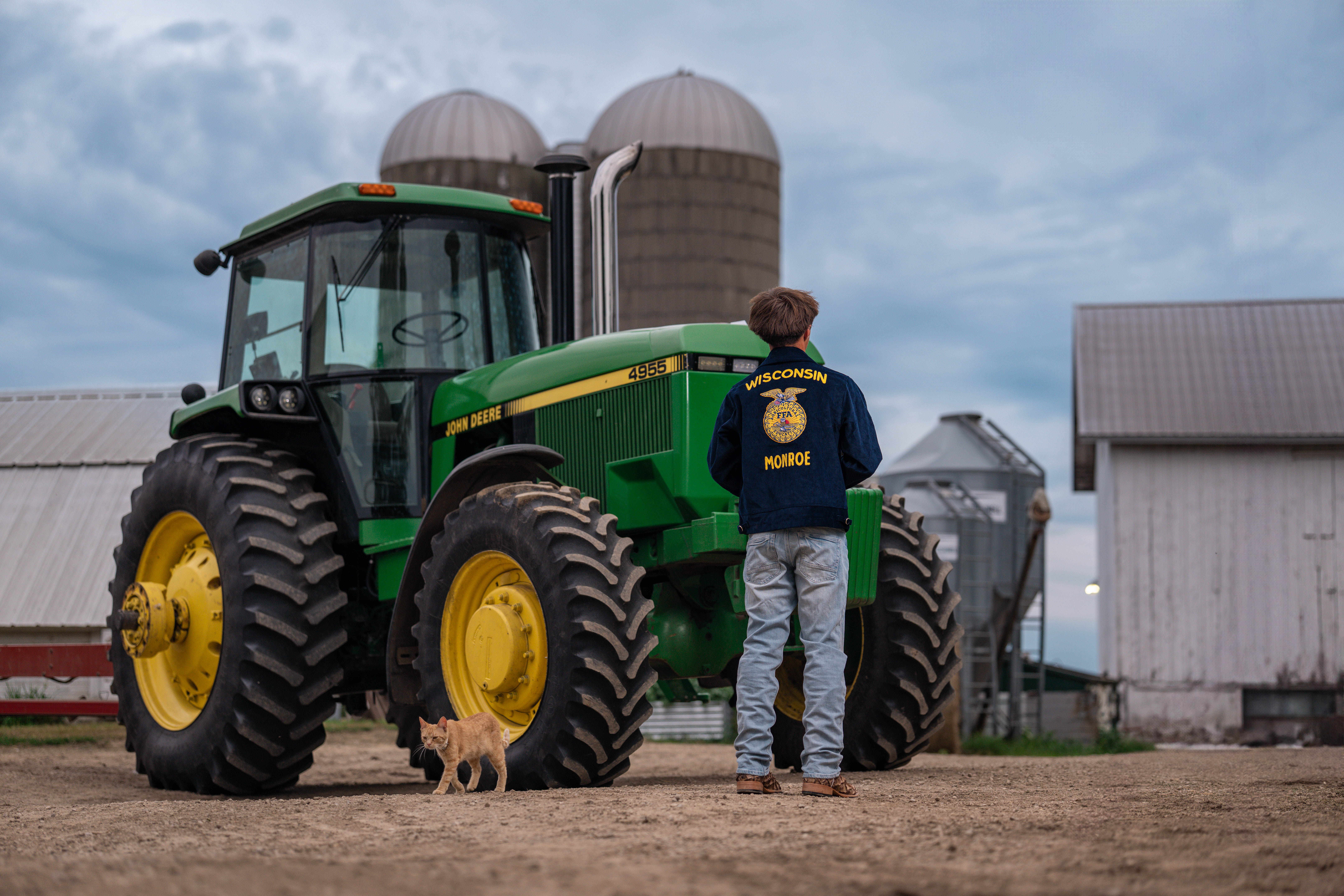 Click to View Larger Wyatt Steiner poses for a senior portrait session in Monroe, Wisconsin, on June 30, 2025. Steiner will be a Class of 2026 graduate. Photography by Ross Harried for Second Crop Creative.