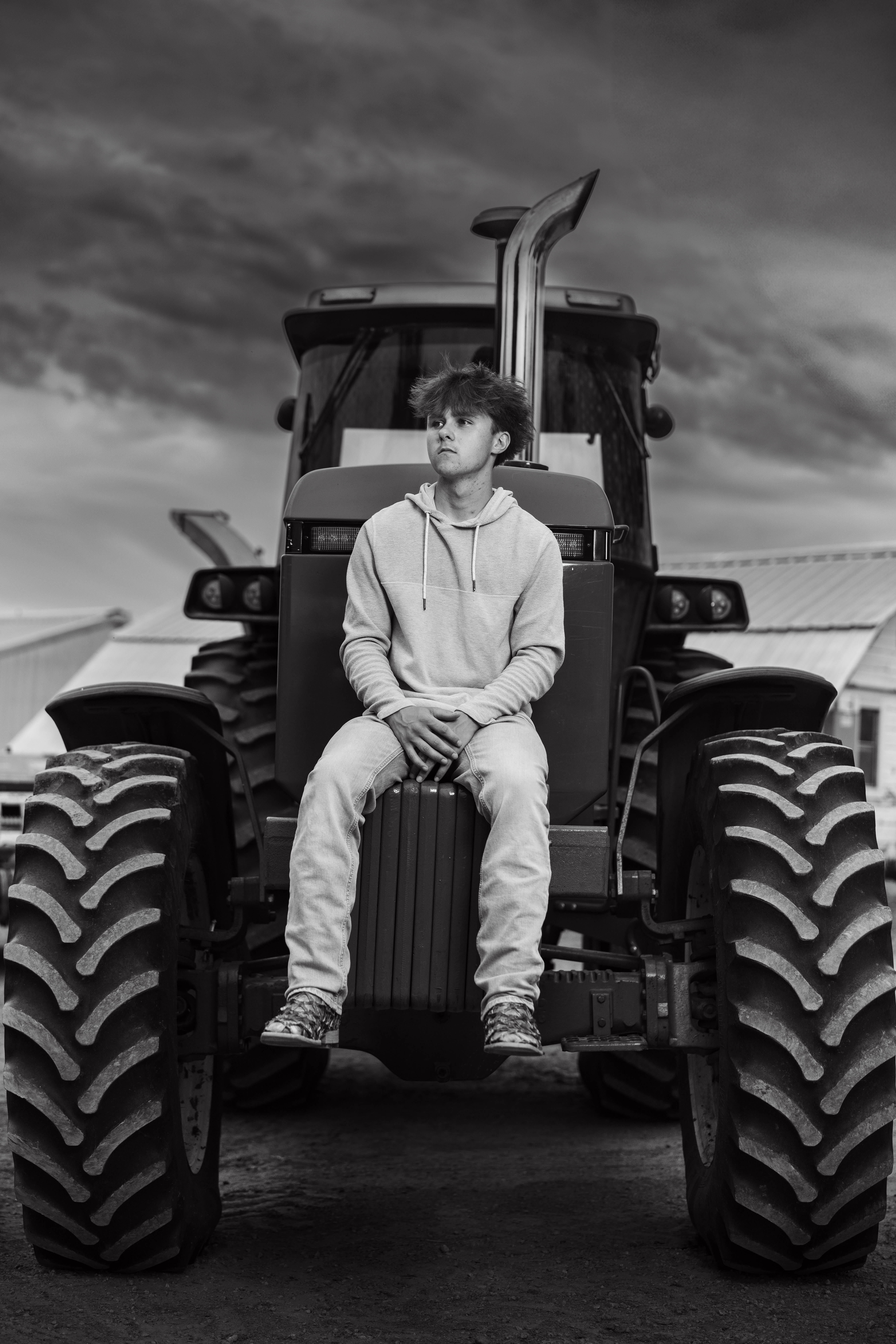 Click to View Larger Wyatt Steiner poses for a senior portrait session in Monroe, Wisconsin, on June 30, 2025. Steiner will be a Class of 2026 graduate. Photography by Ross Harried for Second Crop Creative.
