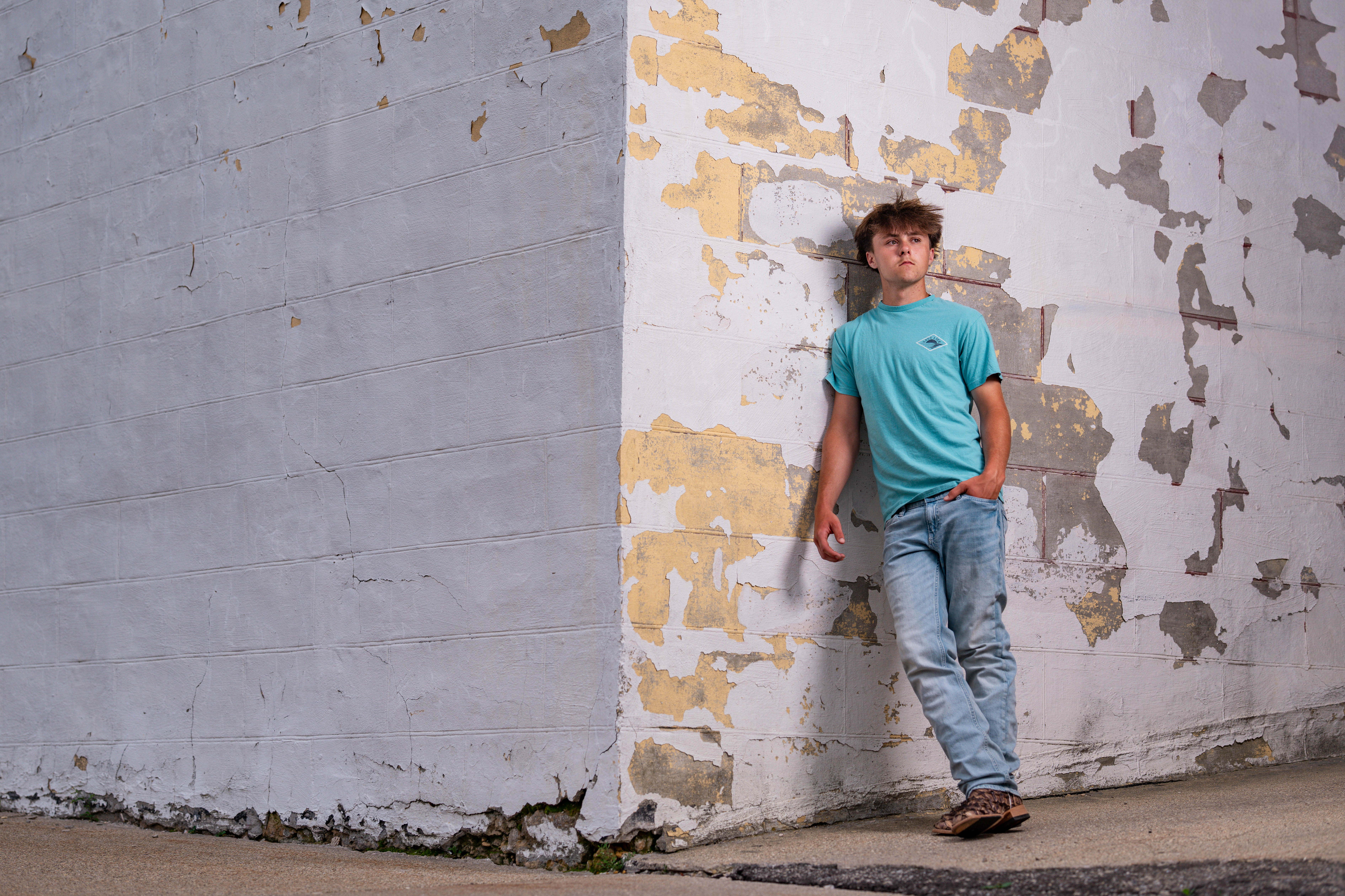 Click to View Larger Wyatt Steiner poses for a senior portrait session in Monroe, Wisconsin, on June 30, 2025. Steiner will be a Class of 2026 graduate. Photography by Ross Harried for Second Crop Creative.