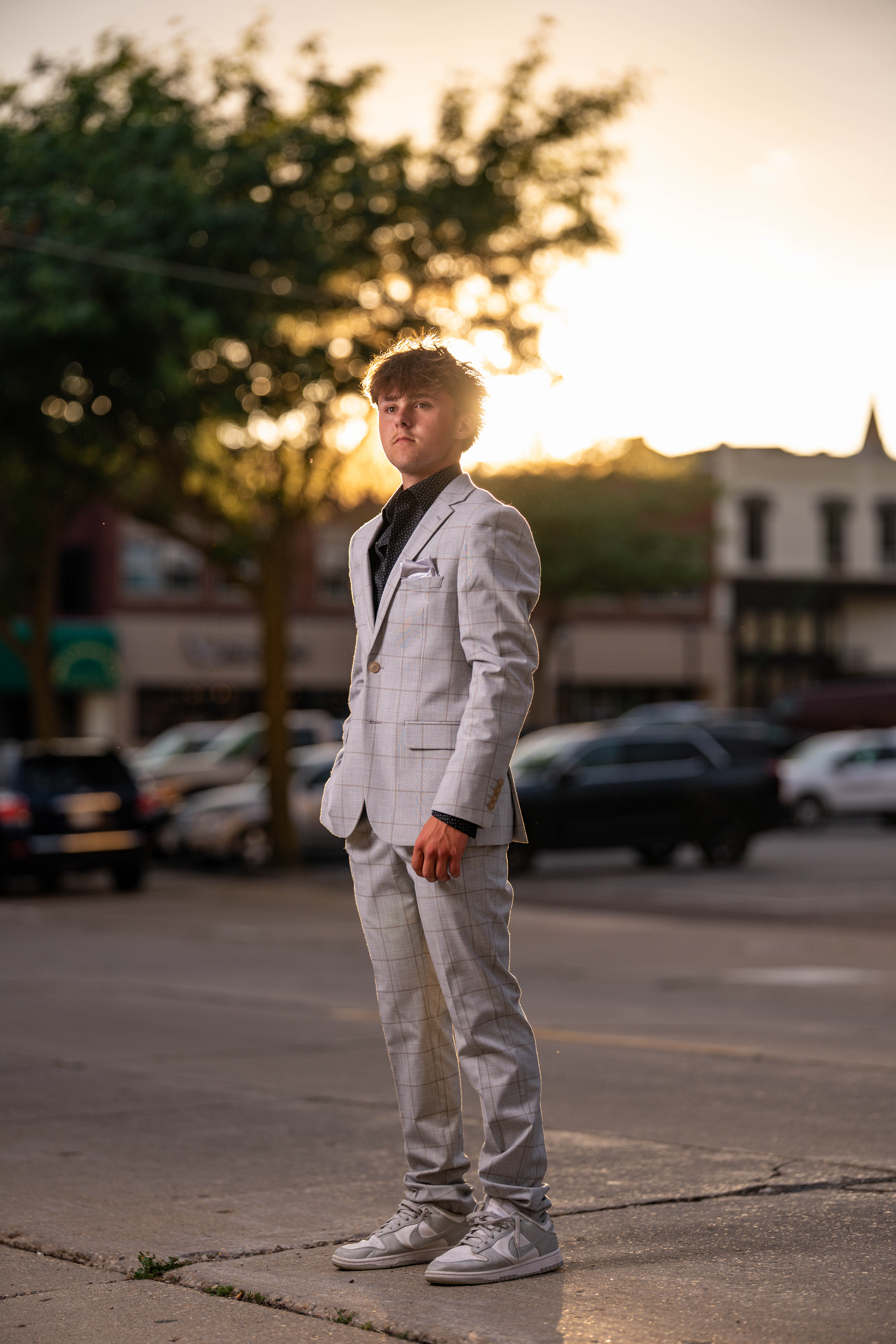 Click to View Larger Wyatt Steiner poses for a senior portrait session in Monroe, Wisconsin, on June 30, 2025. Steiner will be a Class of 2026 graduate. Photography by Ross Harried for Second Crop Creative.