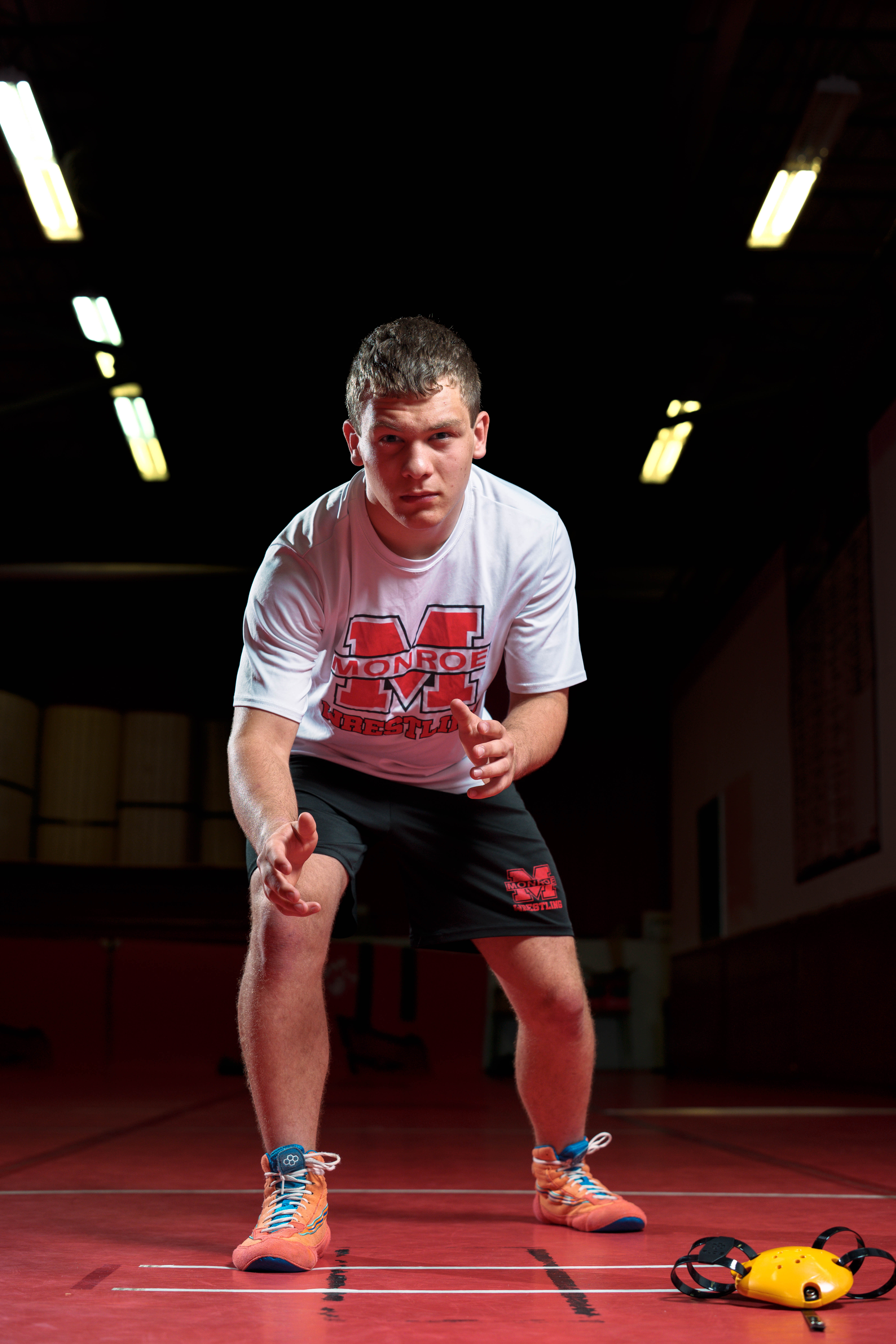 Connor Eckdhal poses for a senior portrait session in Monroe, Wisconsin, on July 8th, 2025. Eckdhal will be a Class of 2026 graduate. Photography by Ross Harried for Second Crop Creative.