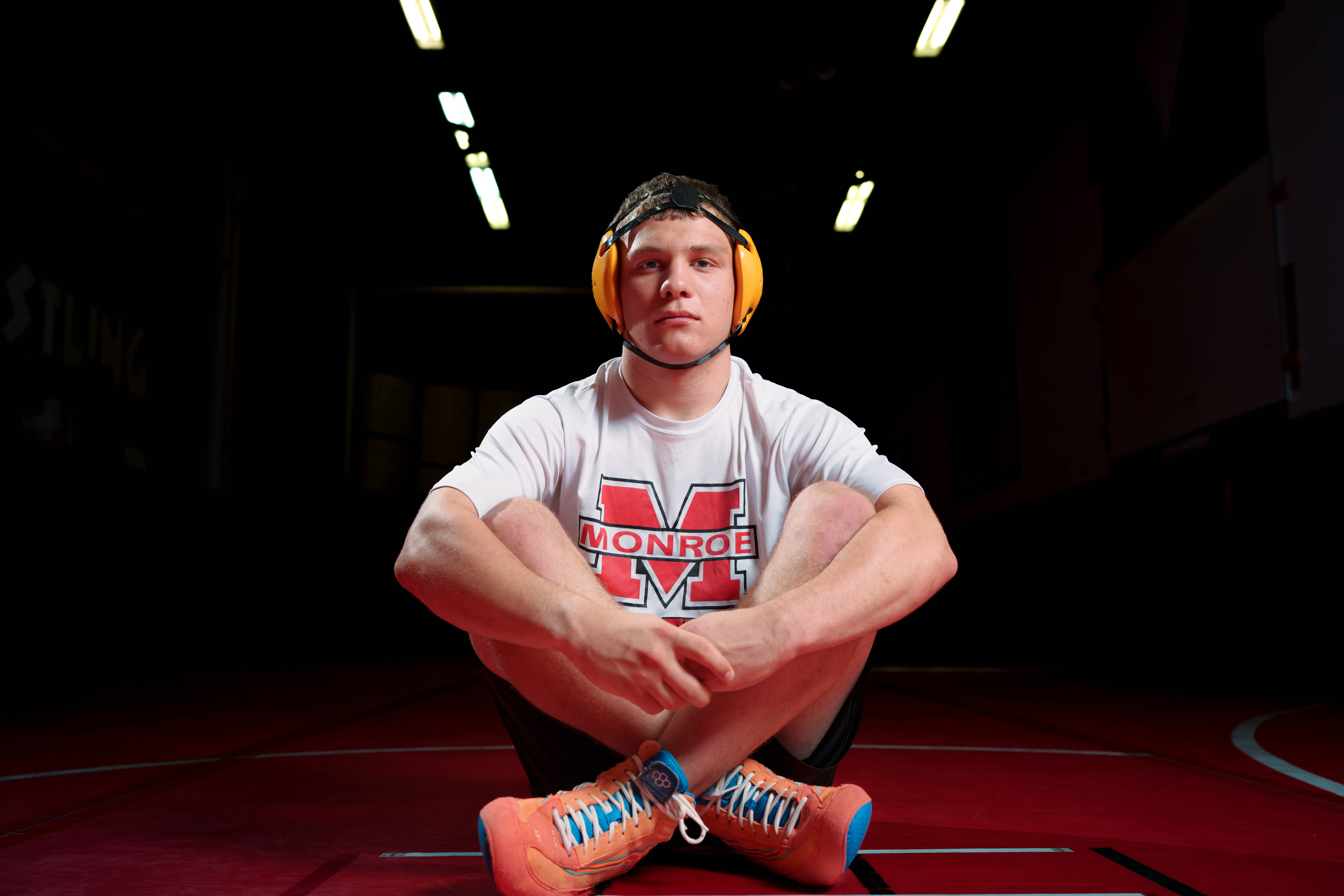 Connor Eckdhal poses for a senior portrait session in Monroe, Wisconsin, on July 8th, 2025. Eckdhal will be a Class of 2026 graduate. Photography by Ross Harried for Second Crop Creative.