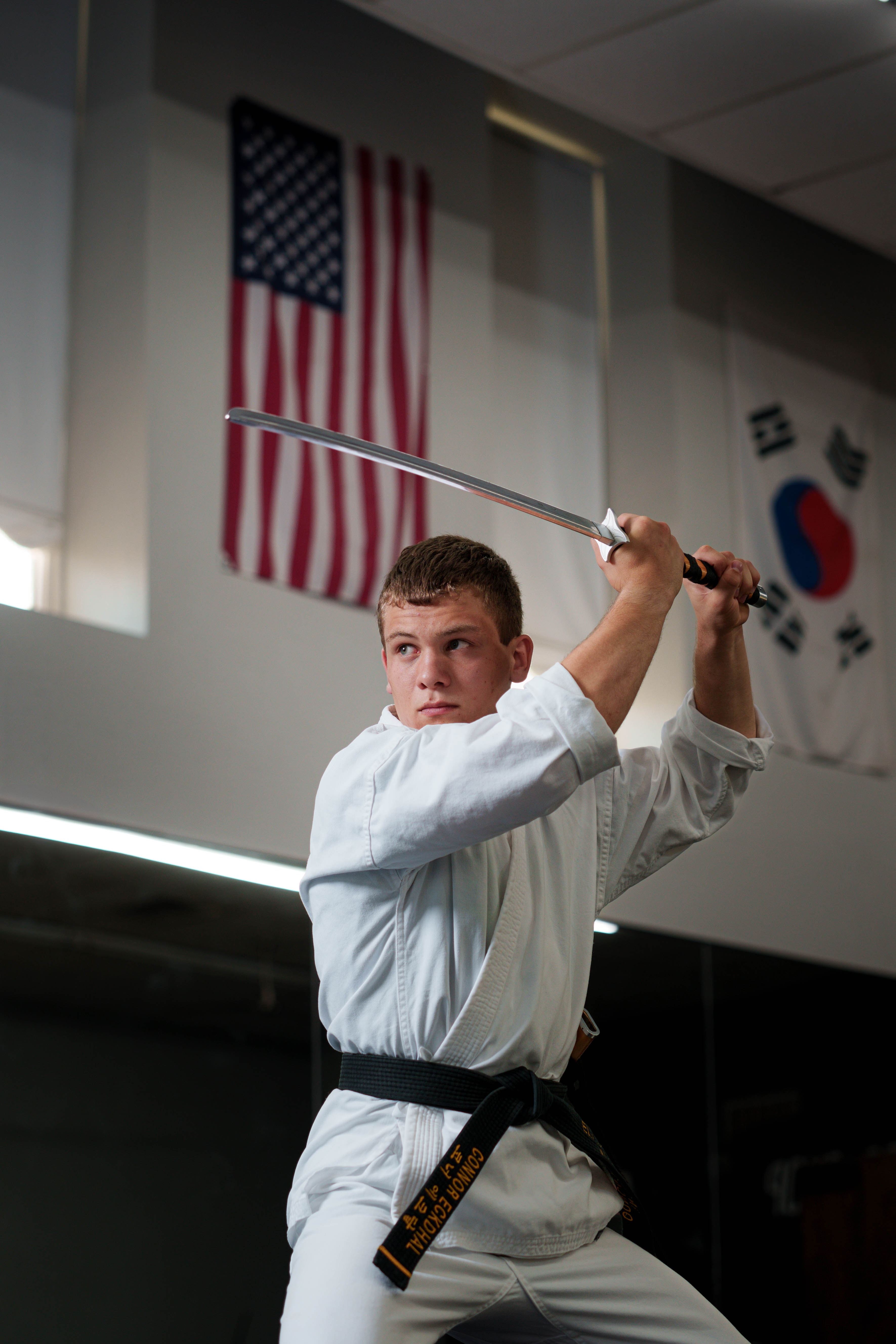 Connor Eckdhal poses for a senior portrait session in Monroe, Wisconsin, on July 8th, 2025. Eckdhal will be a Class of 2026 graduate. Photography by Ross Harried for Second Crop Creative.