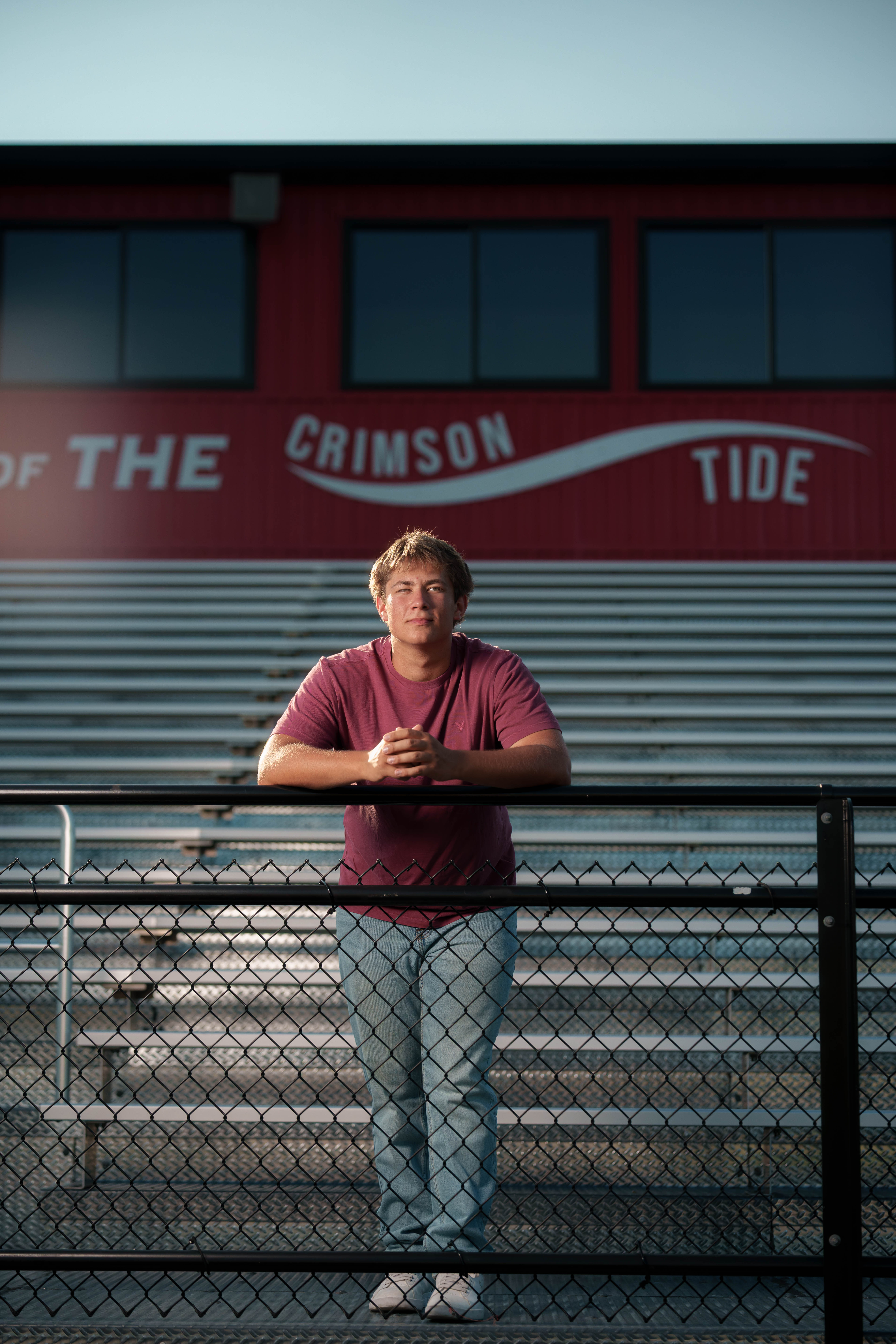 Click to View Larger Beckett Johnson poses for senior photos at Edgerton High School in Edgerton, Wisconsin on July 15th, 2025. Johnson will graduate in 2026. Photography by Ross Harried for Second Crop Creative.
