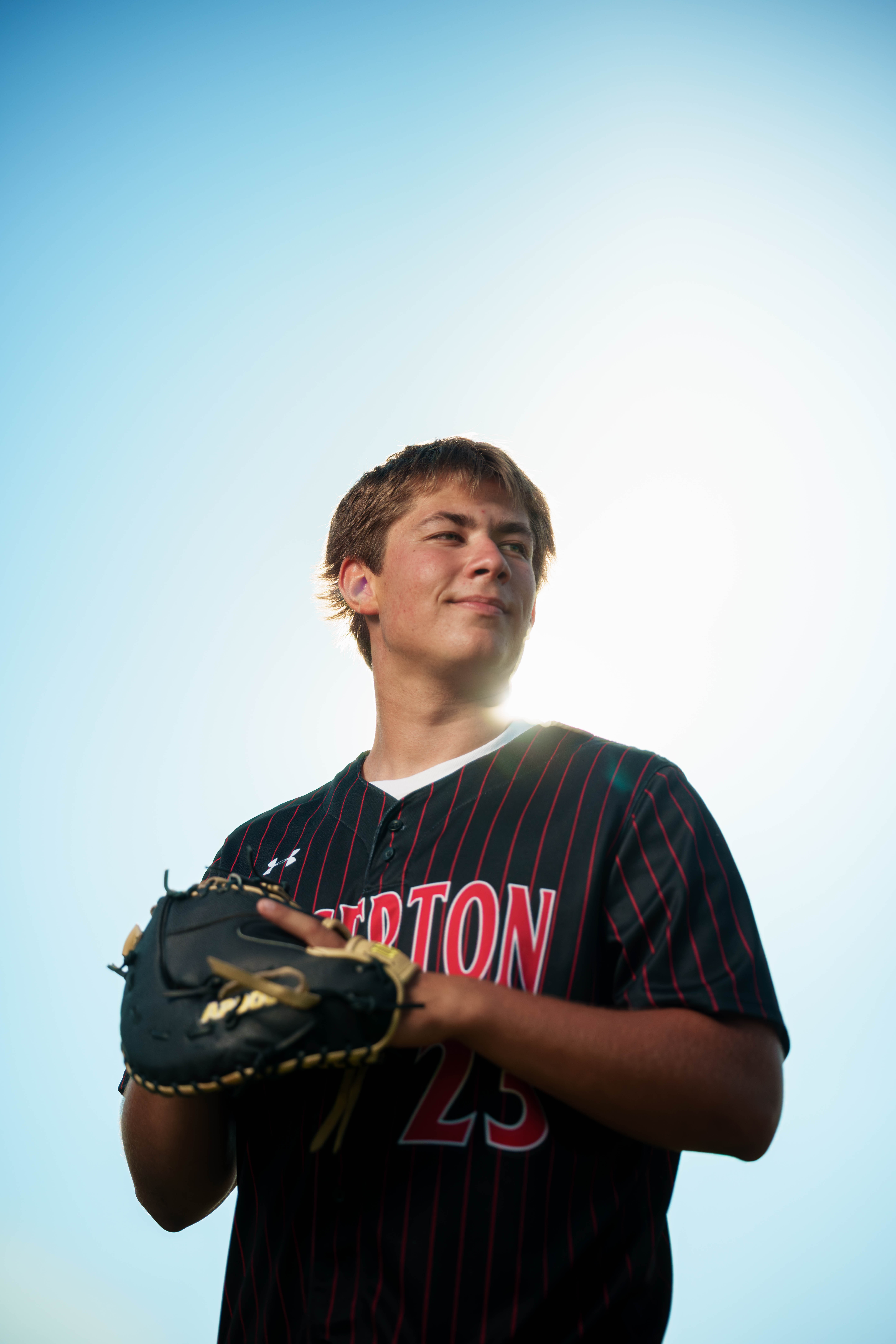 Click to View Larger Beckett Johnson poses for senior photos at Edgerton High School in Edgerton, Wisconsin on July 15th, 2025. Johnson will graduate in 2026. Photography by Ross Harried for Second Crop Creative.