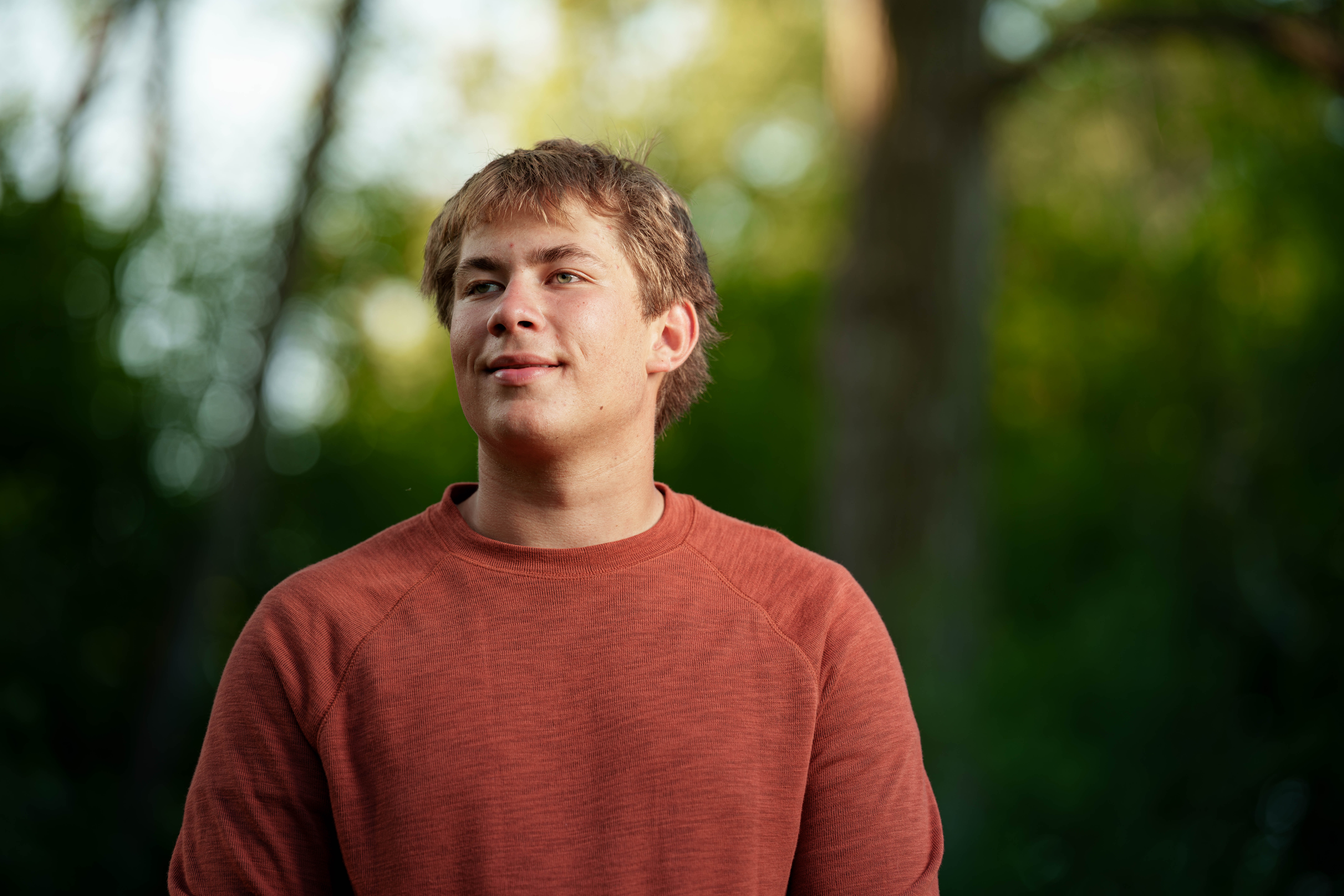 Click to View Larger Beckett Johnson poses for senior photos at Edgerton High School in Edgerton, Wisconsin on July 15th, 2025. Johnson will graduate in 2026. Photography by Ross Harried for Second Crop Creative.