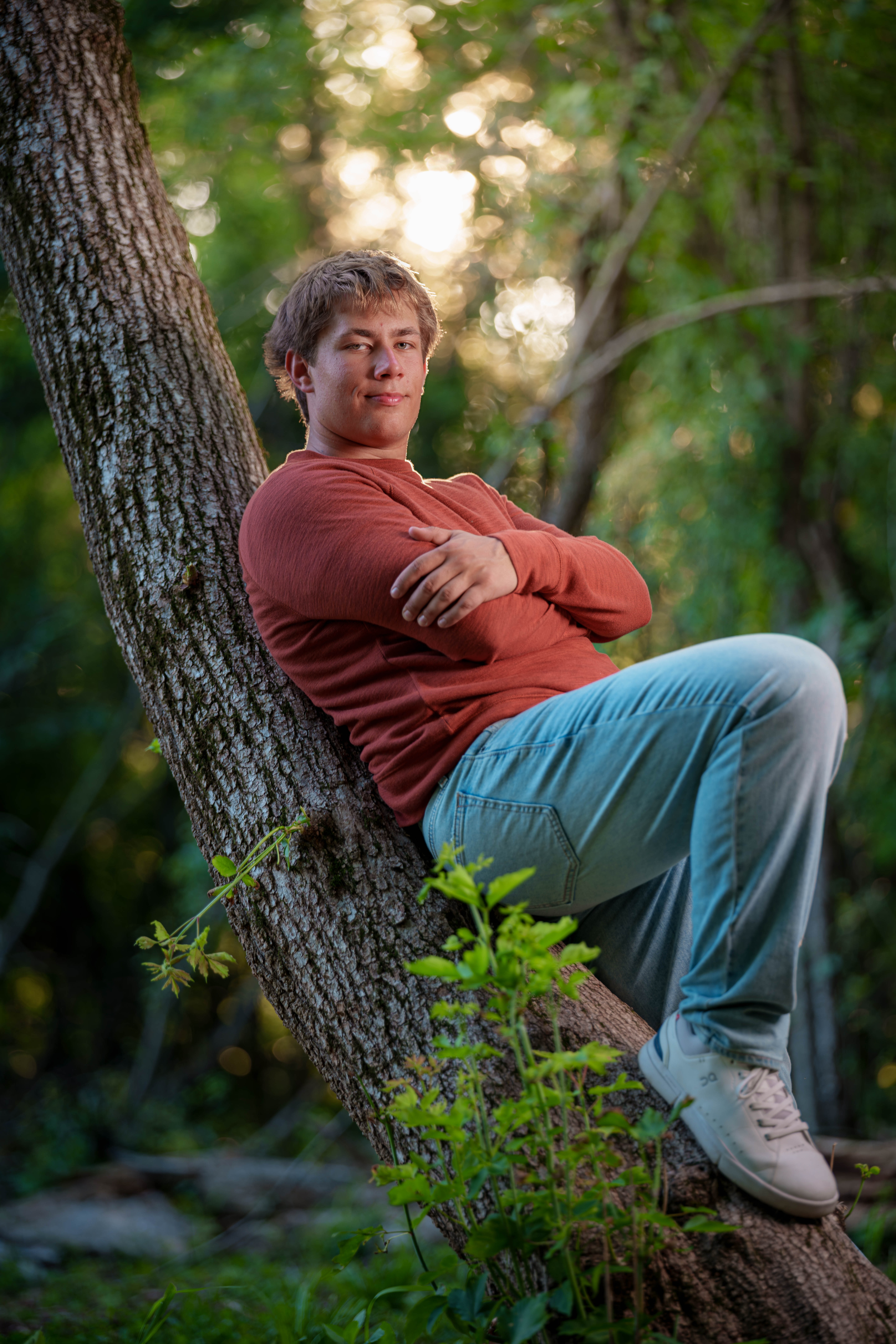 Click to View Larger Beckett Johnson poses for senior photos at Edgerton High School in Edgerton, Wisconsin on July 15th, 2025. Johnson will graduate in 2026. Photography by Ross Harried for Second Crop Creative.