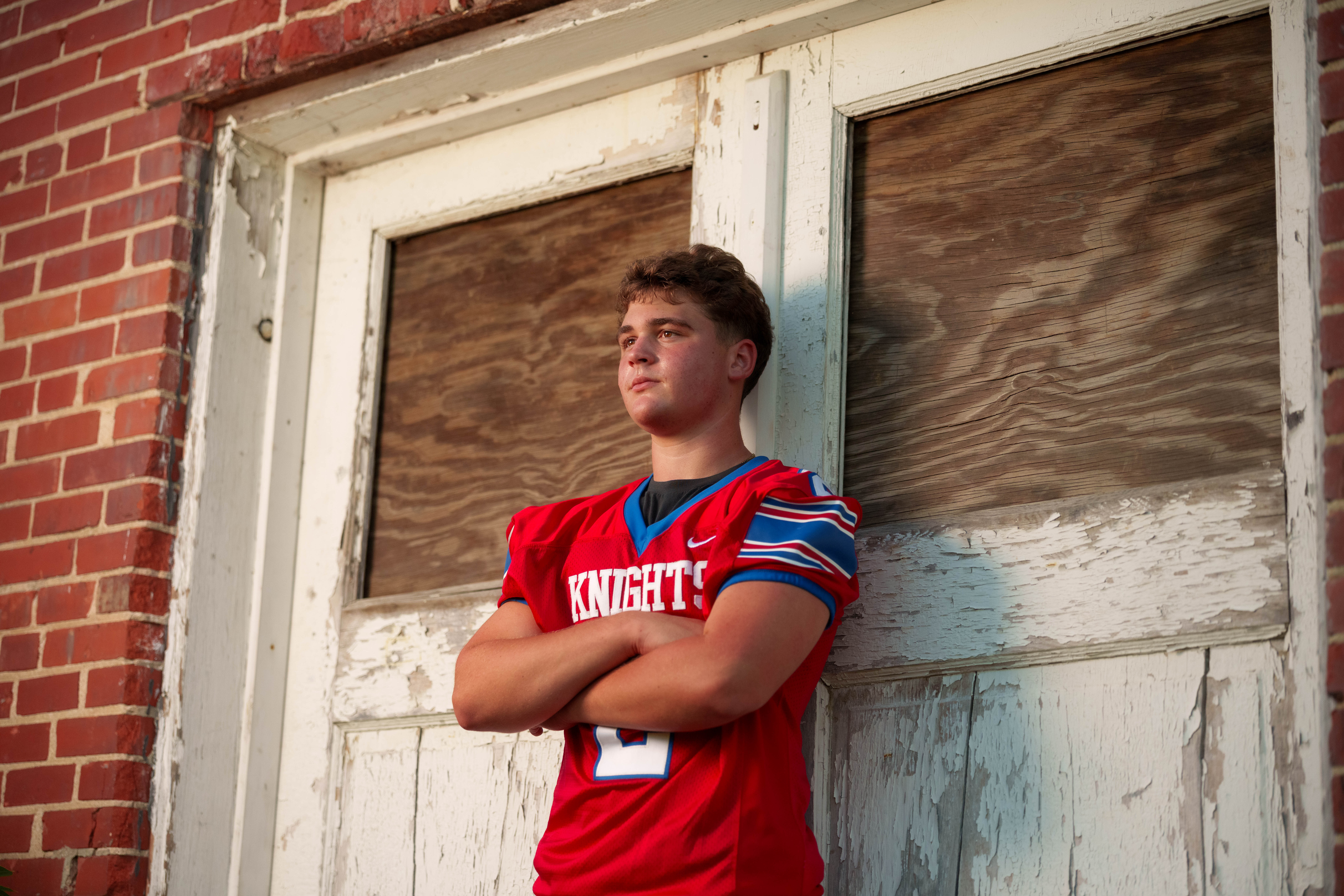 Click to View Larger Matt Roth poses for senior photos in New Glarus, Wisconsin on July 27th, 2025. Roth will graduate in 2026. Photography by Ross Harried for Second Crop Creative.