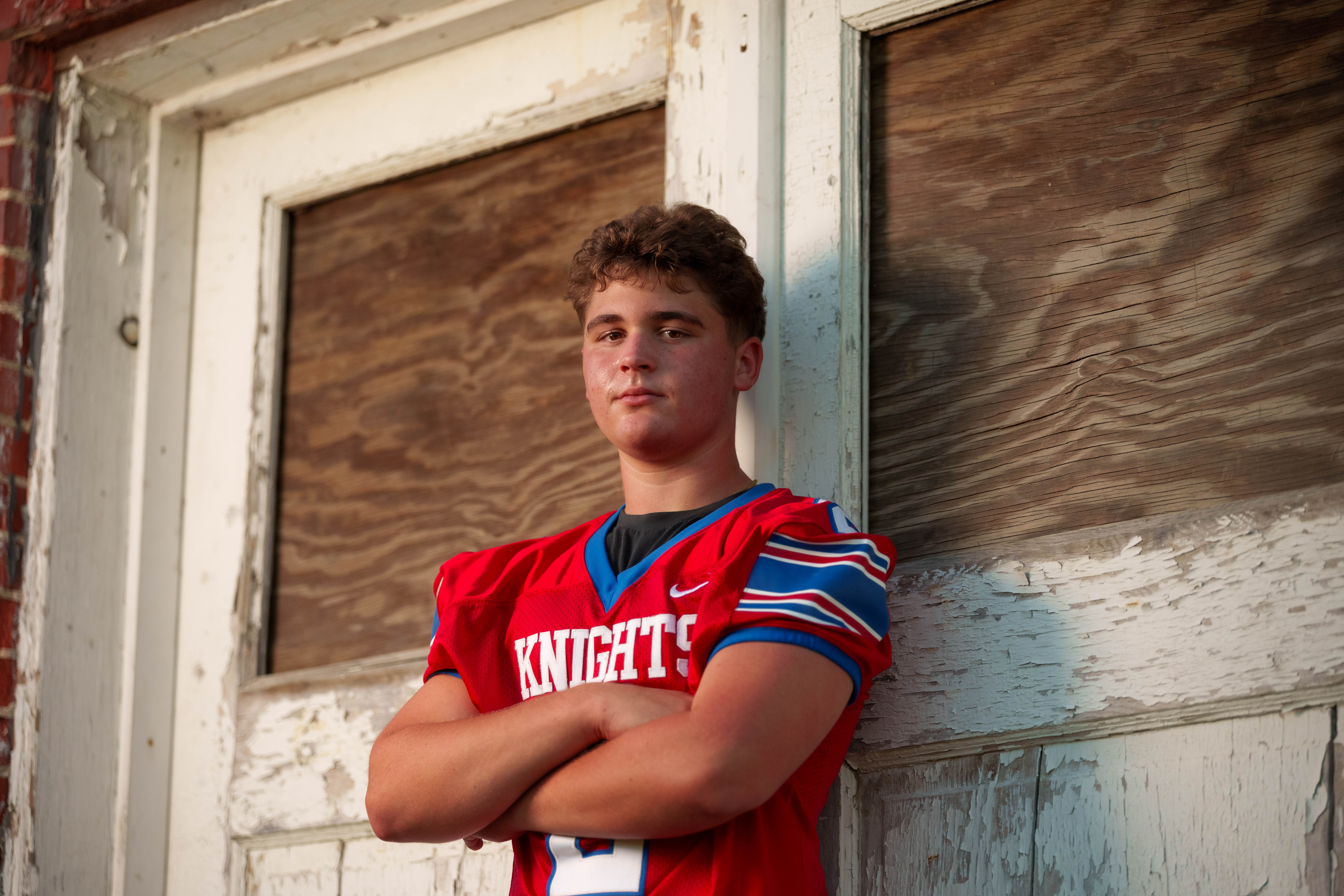 Click to View Larger Matt Roth poses for senior photos in New Glarus, Wisconsin on July 27th, 2025. Roth will graduate in 2026. Photography by Ross Harried for Second Crop Creative.