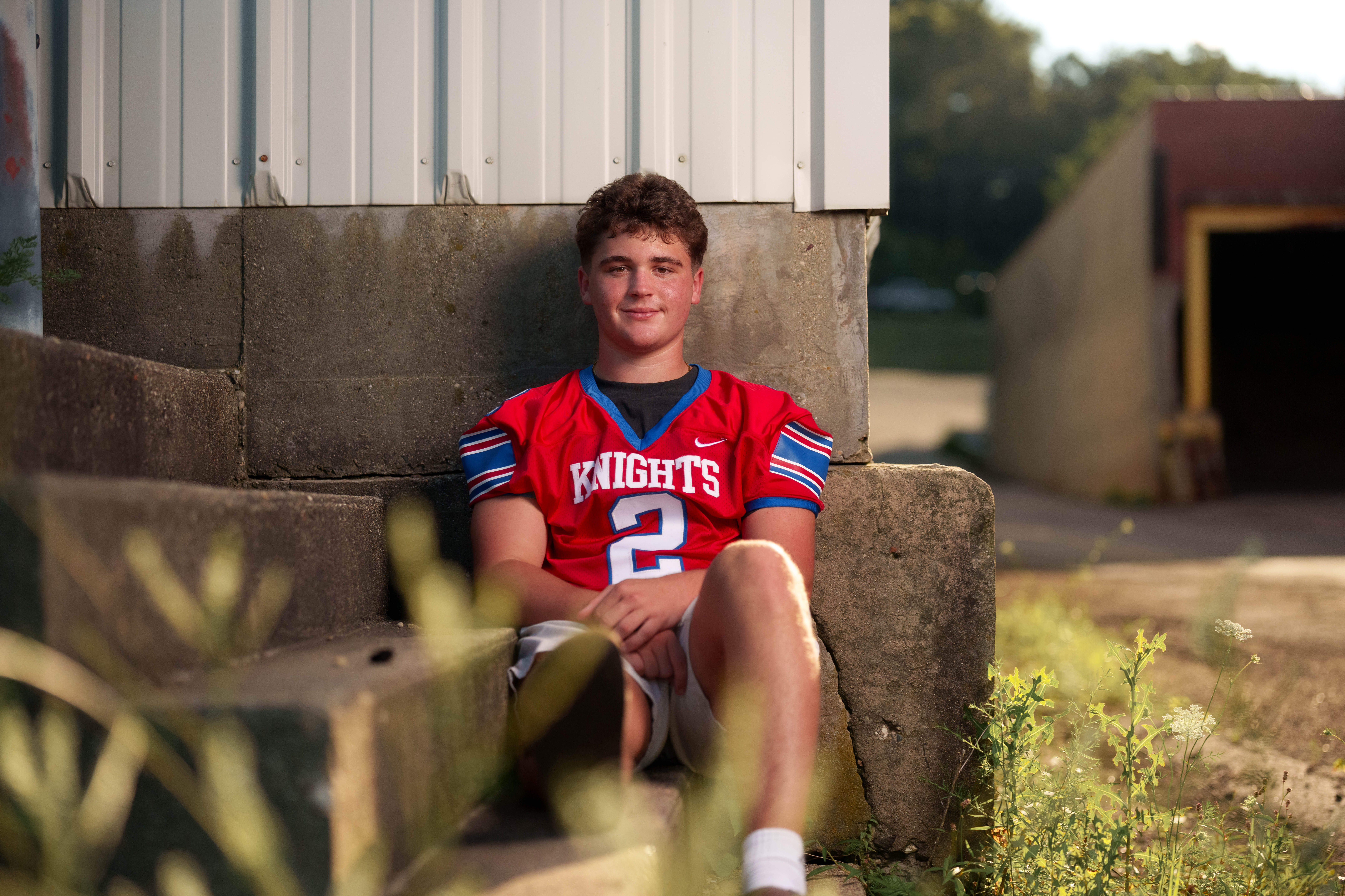 Click to View Larger Matt Roth poses for senior photos in New Glarus, Wisconsin on July 27th, 2025. Roth will graduate in 2026. Photography by Ross Harried for Second Crop Creative.