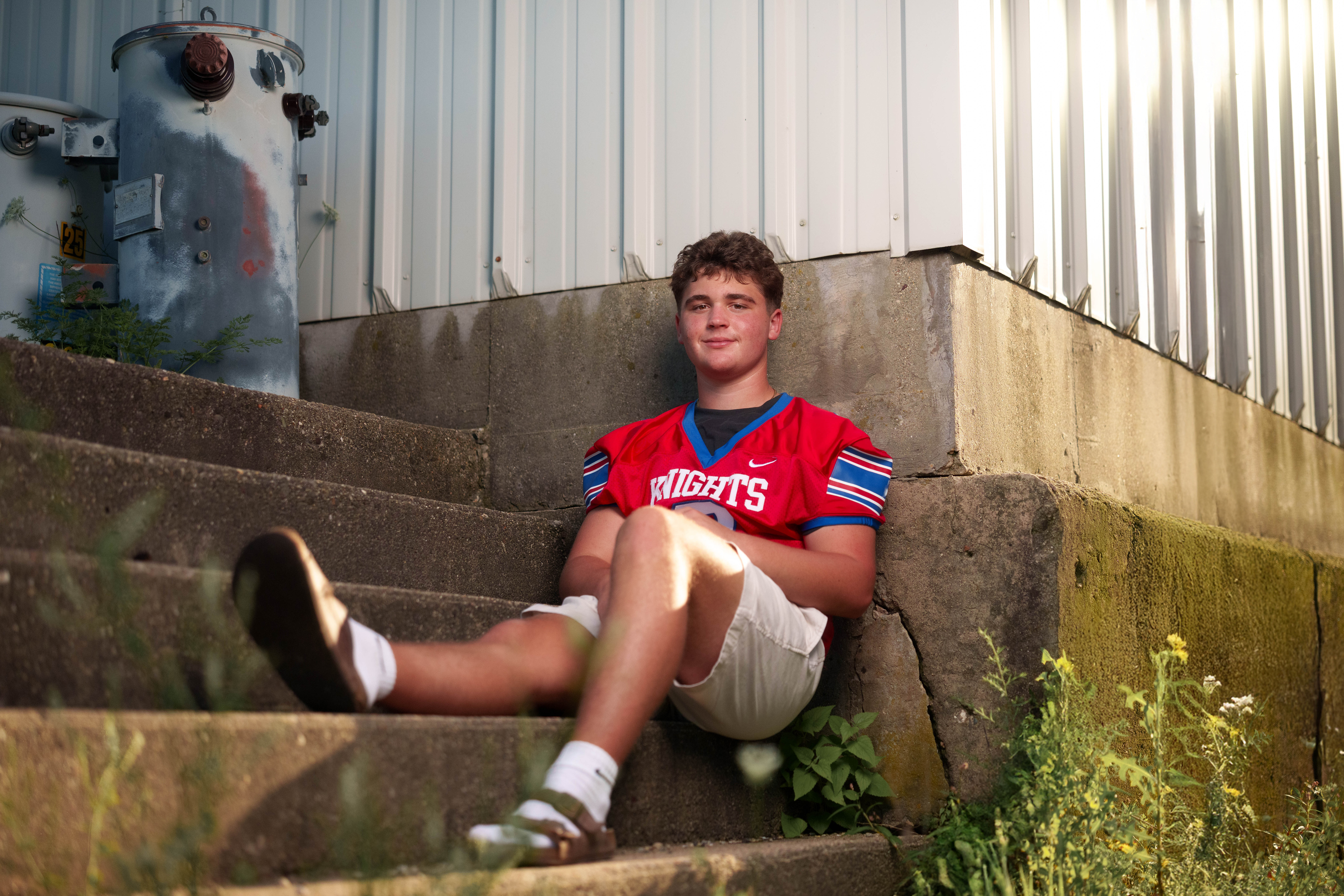 Click to View Larger Matt Roth poses for senior photos in New Glarus, Wisconsin on July 27th, 2025. Roth will graduate in 2026. Photography by Ross Harried for Second Crop Creative.