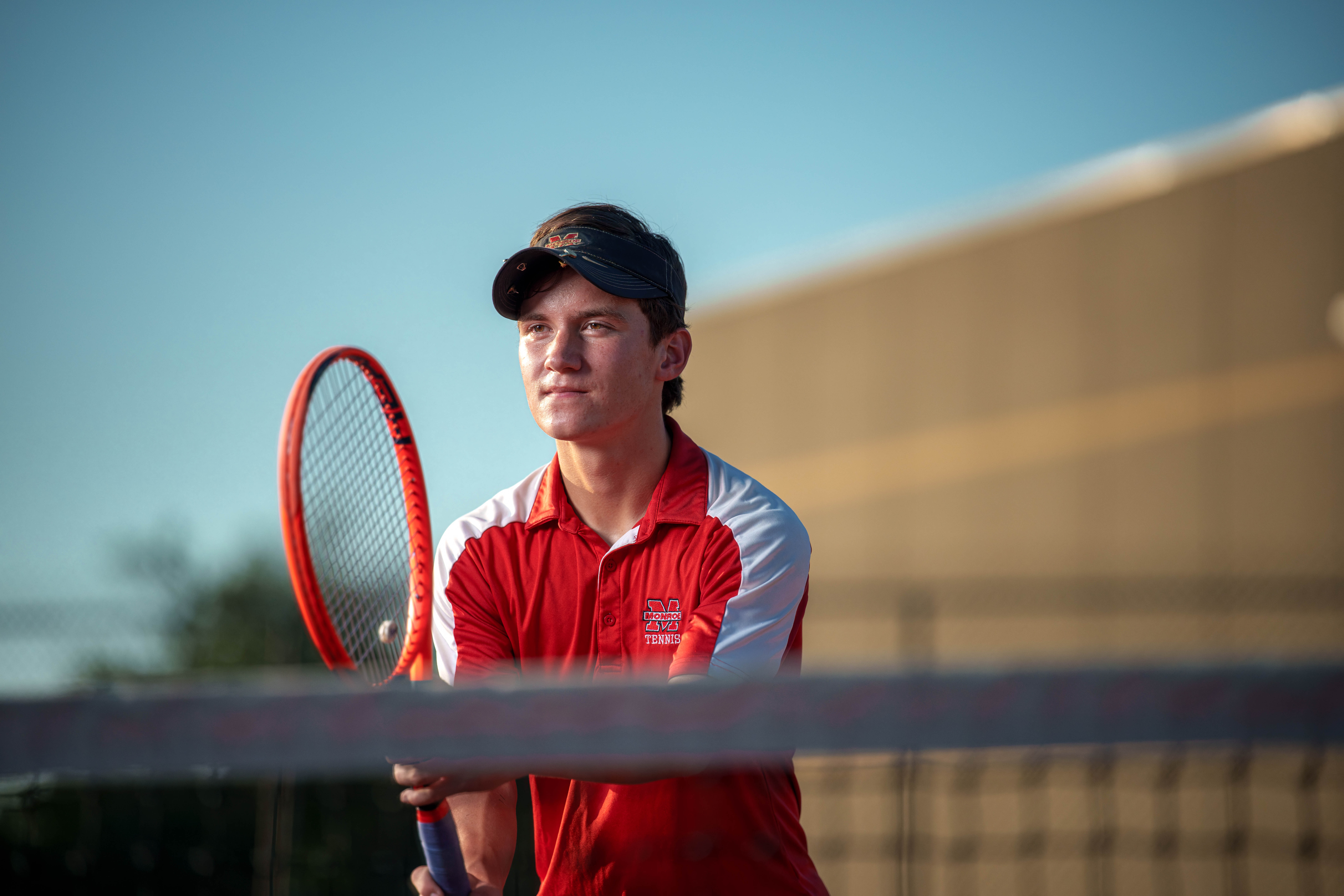 Hamilton Stites poses for senior photos at Monroe High School in Monroe, Wisconsin on July 28th, 2025. Stites will graduate in 2026. Photography by Ross Harried for Second Crop Creative.