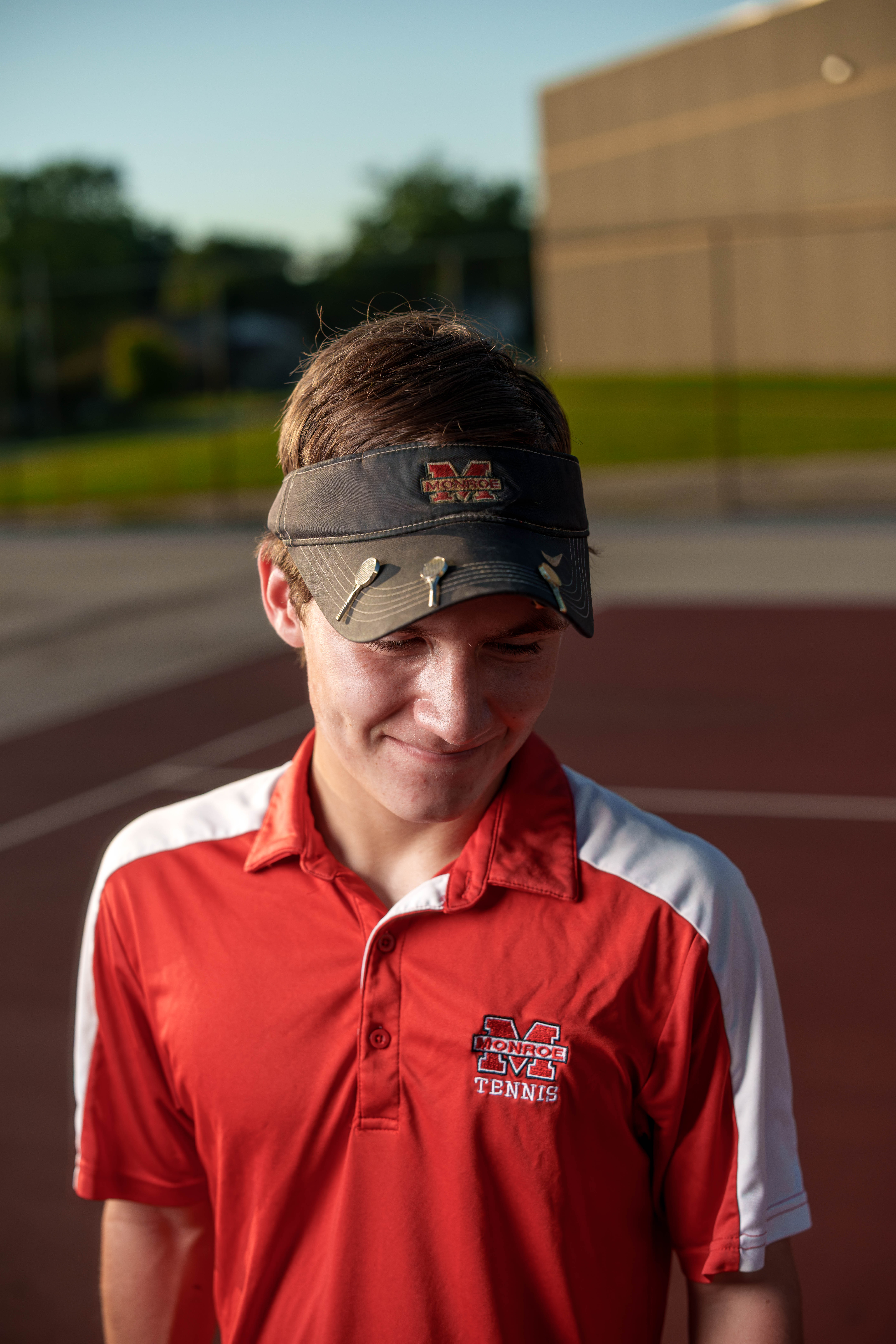Hamilton Stites poses for senior photos at Monroe High School in Monroe, Wisconsin on July 28th, 2025. Stites will graduate in 2026. Photography by Ross Harried for Second Crop Creative.