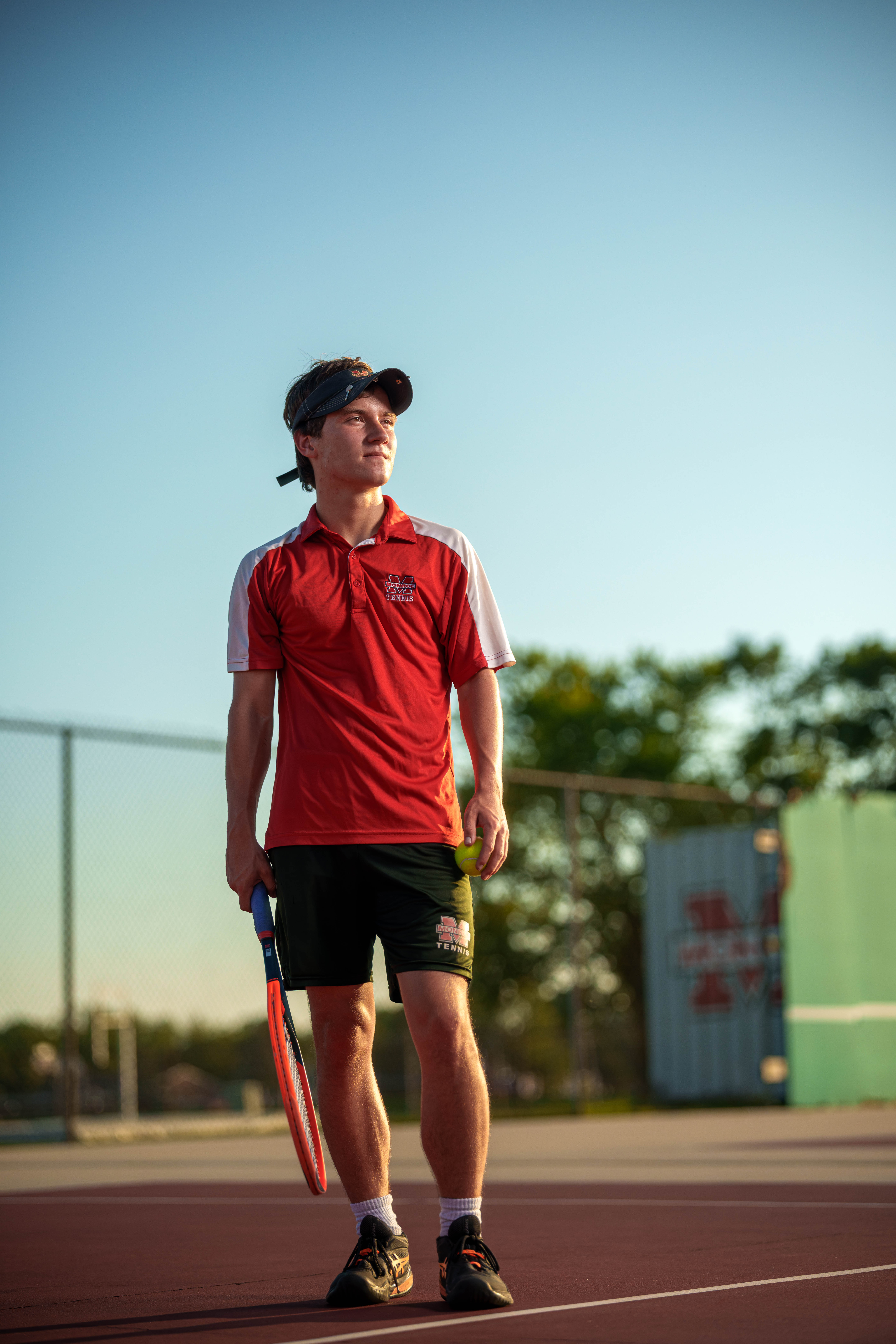 Hamilton Stites poses for senior photos at Monroe High School in Monroe, Wisconsin on July 28th, 2025. Stites will graduate in 2026. Photography by Ross Harried for Second Crop Creative.
