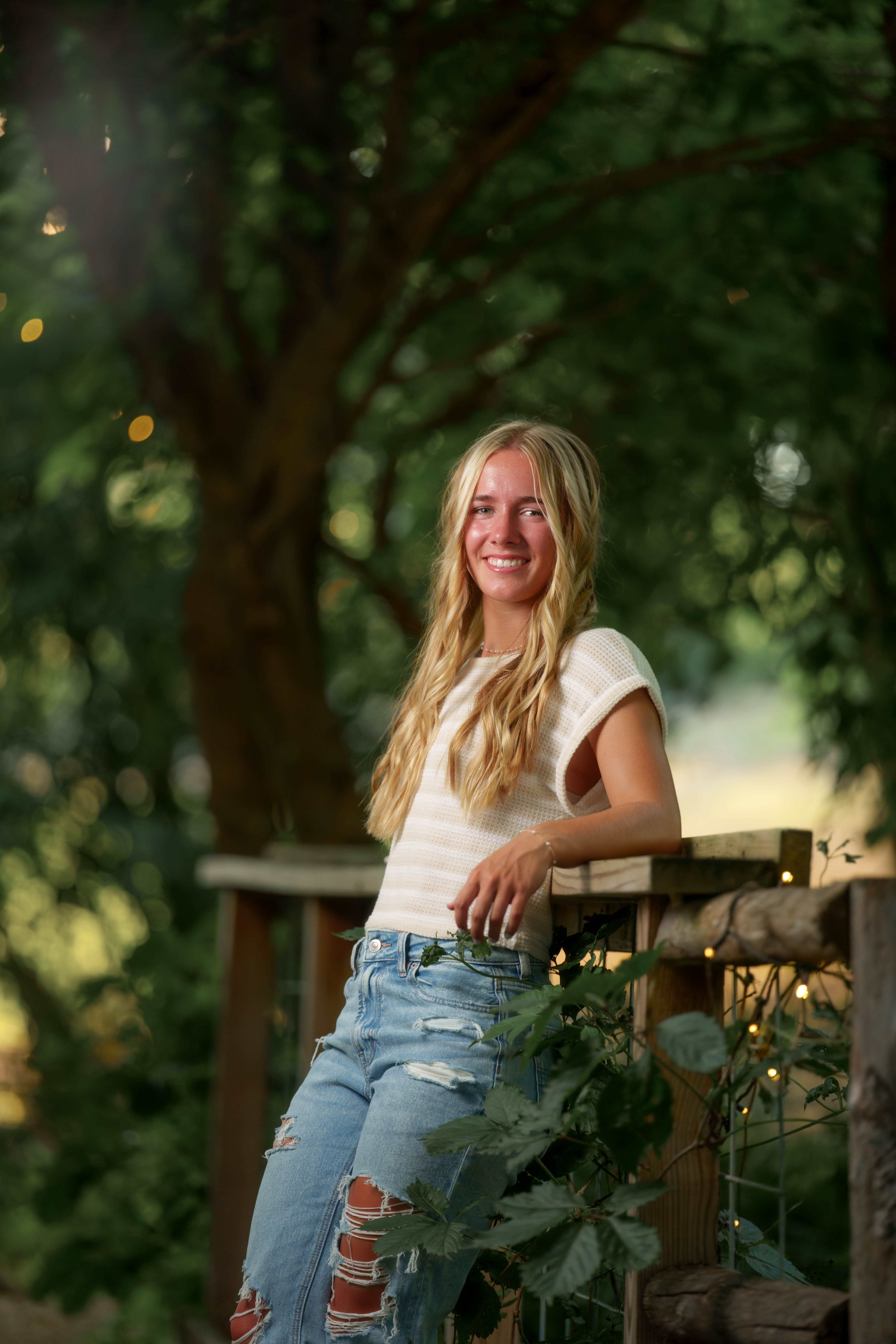 Click to View Larger Molly Olson poses for her senior portraits at Pheasant Valley Barn in Brooklyn, Wisconsin on July 29th, 2025. Olson will be graduating in 2026. Photography by Ross Harried for Second Crop Creative.