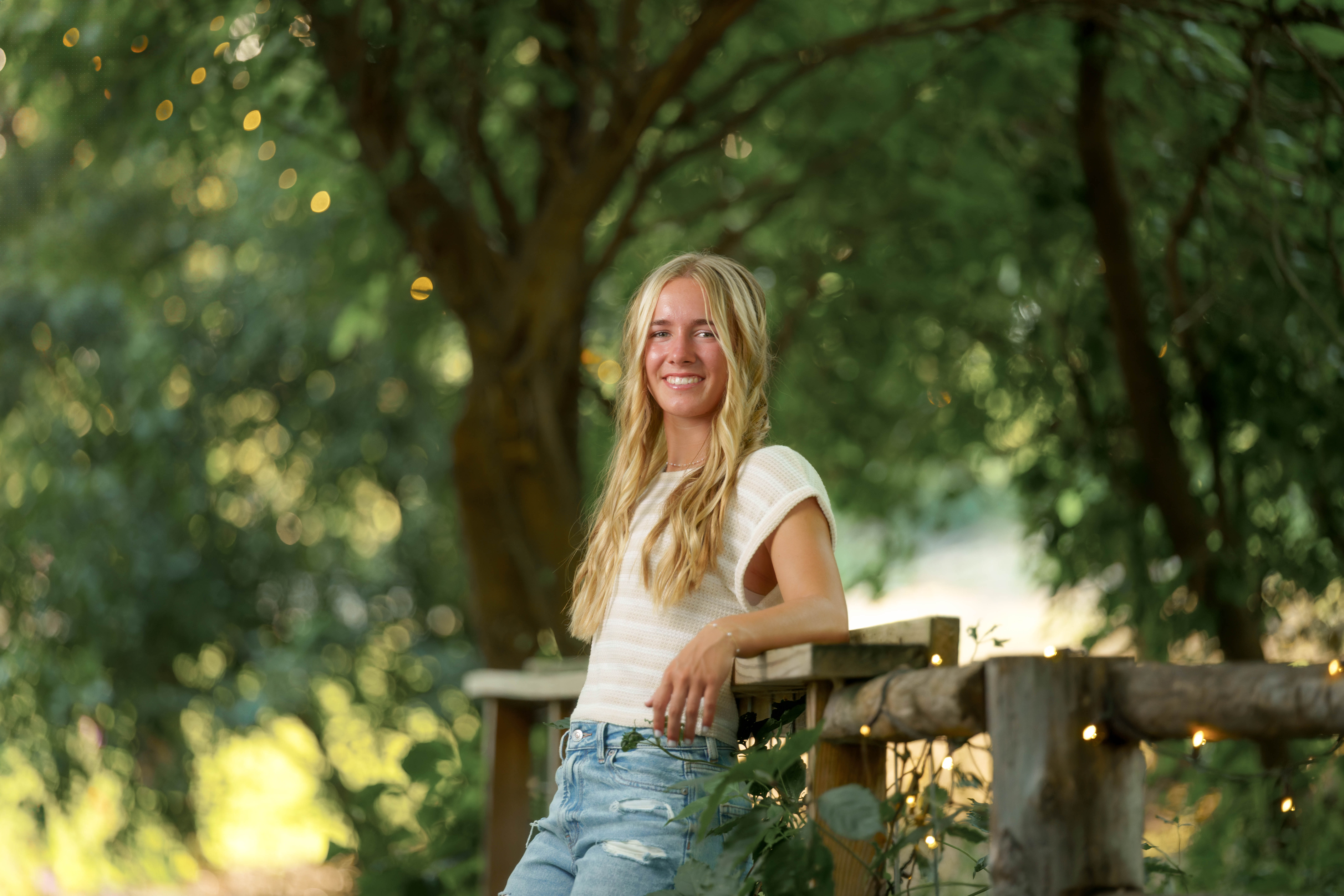 Click to View Larger Molly Olson poses for her senior portraits at Pheasant Valley Barn in Brooklyn, Wisconsin on July 29th, 2025. Olson will be graduating in 2026. Photography by Ross Harried for Second Crop Creative.