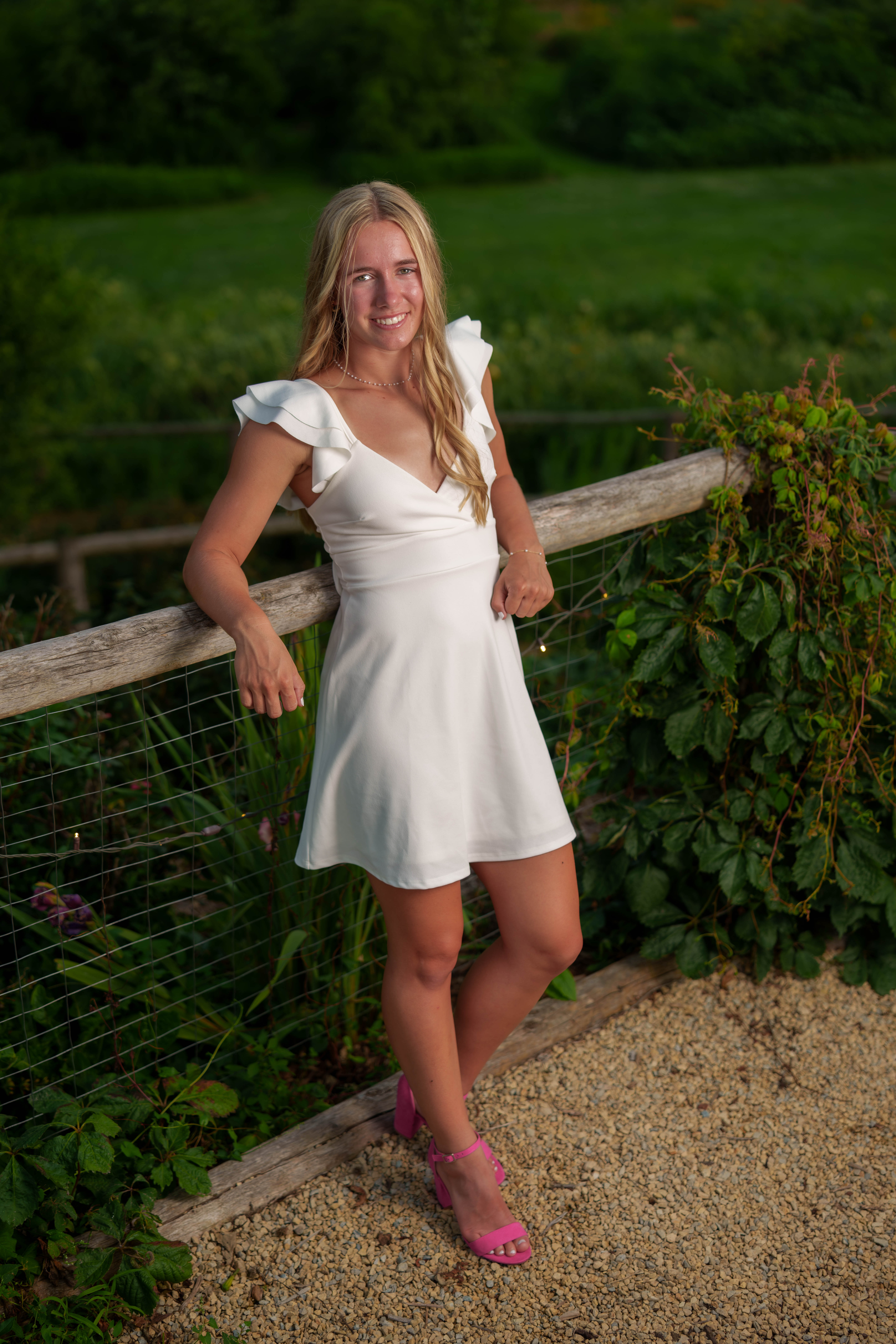 Click to View Larger Molly Olson poses for her senior portraits at Pheasant Valley Barn in Brooklyn, Wisconsin on July 29th, 2025. Olson will be graduating in 2026. Photography by Ross Harried for Second Crop Creative.