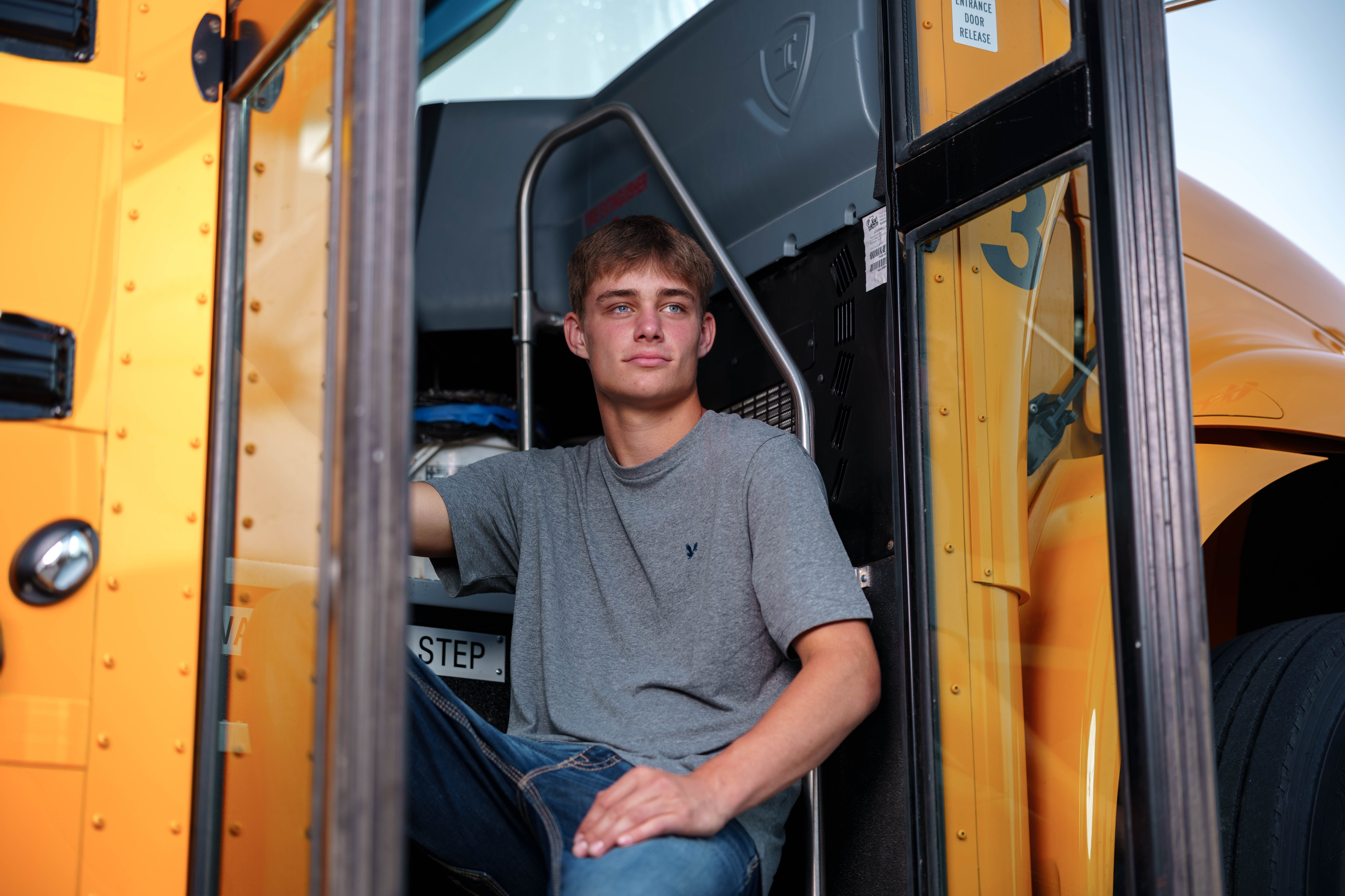 Jayden Brown poses for senior photos in Juda, Wisconsin on August 4th, 2025. Brown will graduate in 2026. Photography by Ross Harried for Second Crop Creative.
