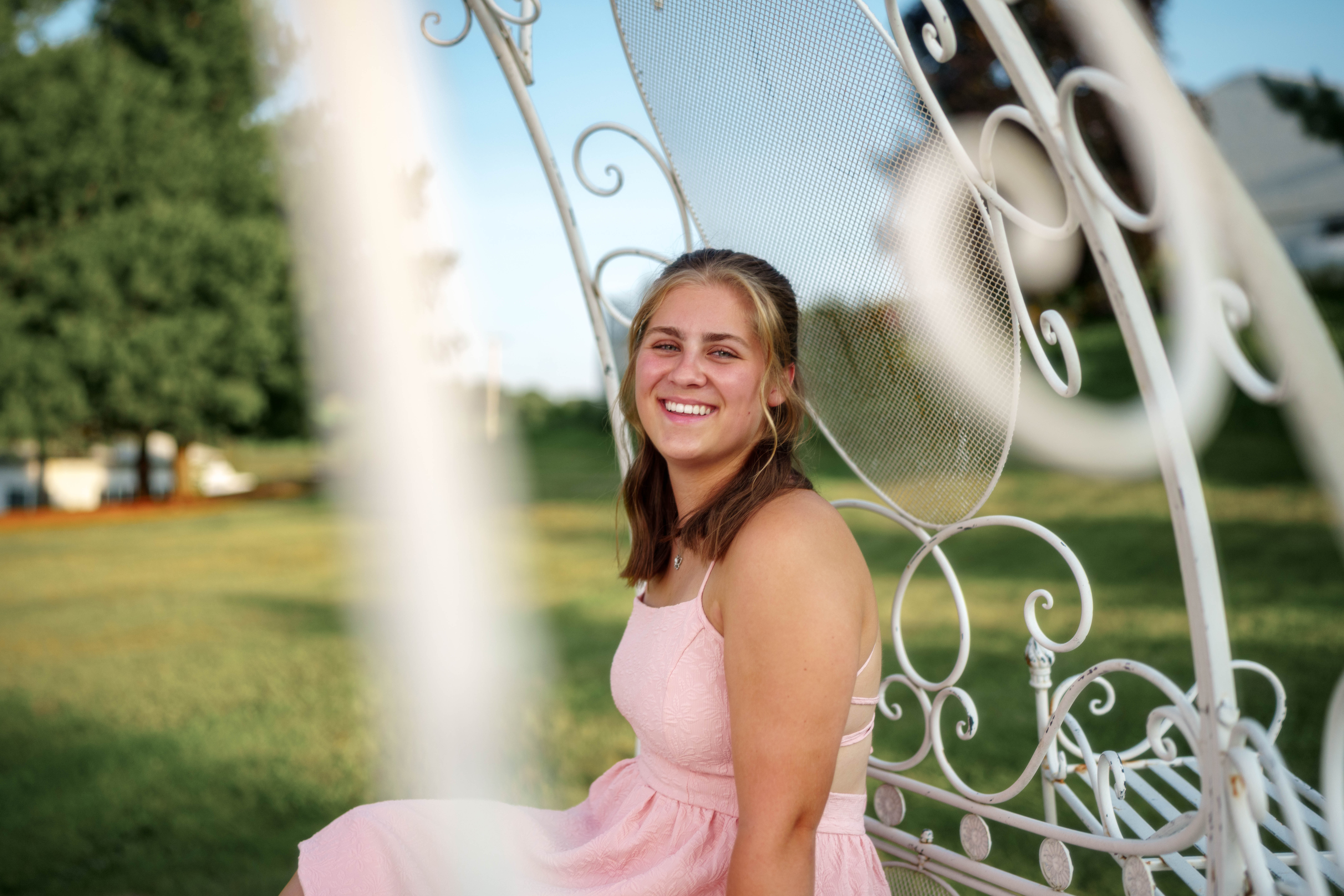 Shannon Weber poses for senior photos at Parrfection Produce Farm Market outside Monticello Wisconsin on August 7th, 2025. Weber will graduate in 2026. Photography by Ross Harried for Second Crop Creative.