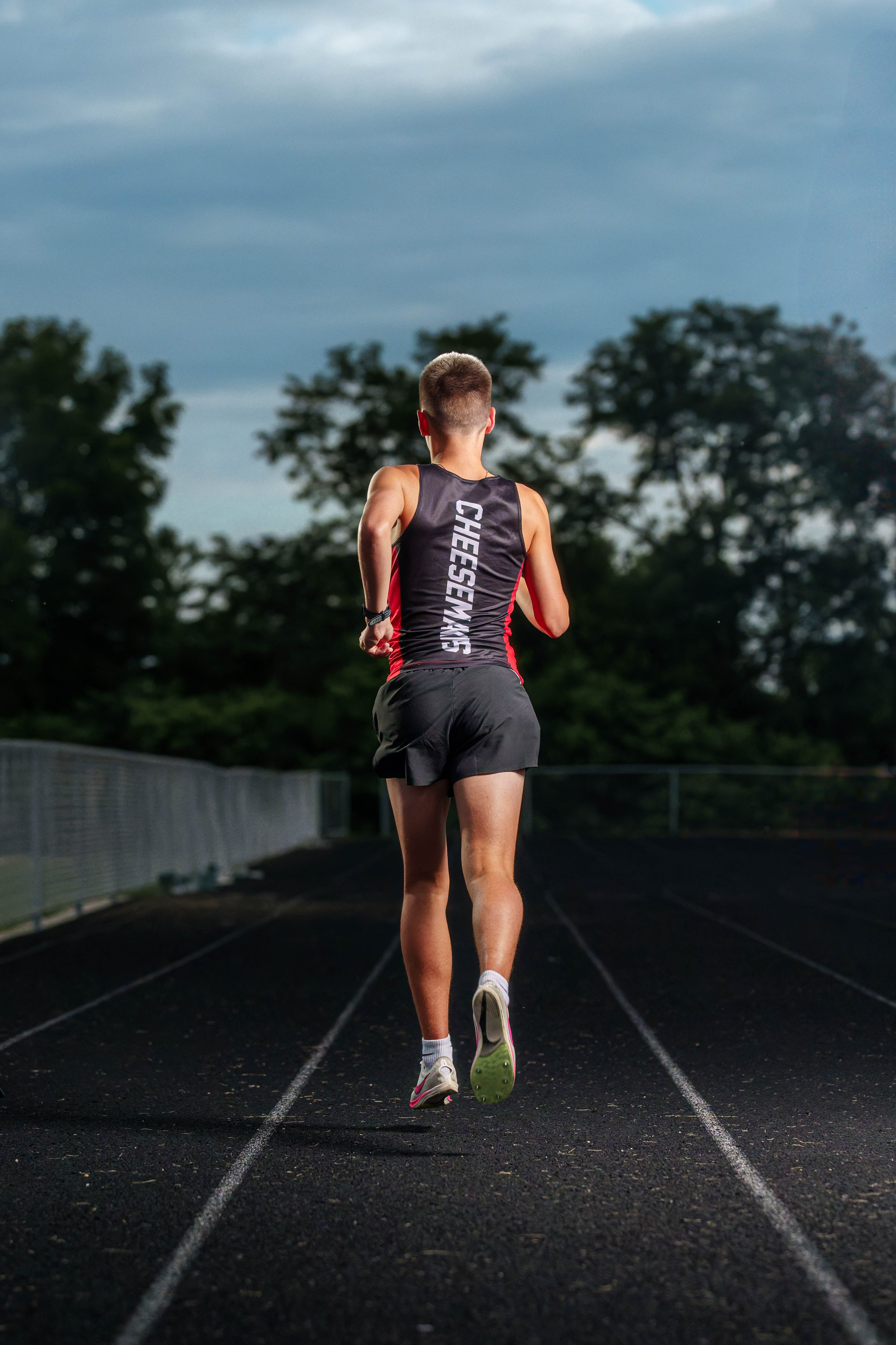 Tre Dammen poses for senior photos in Monroe Wisconsin on August 11th, 2025. Dammen will graduate in 2026. Photography by Ross Harried for Second Crop Creative.