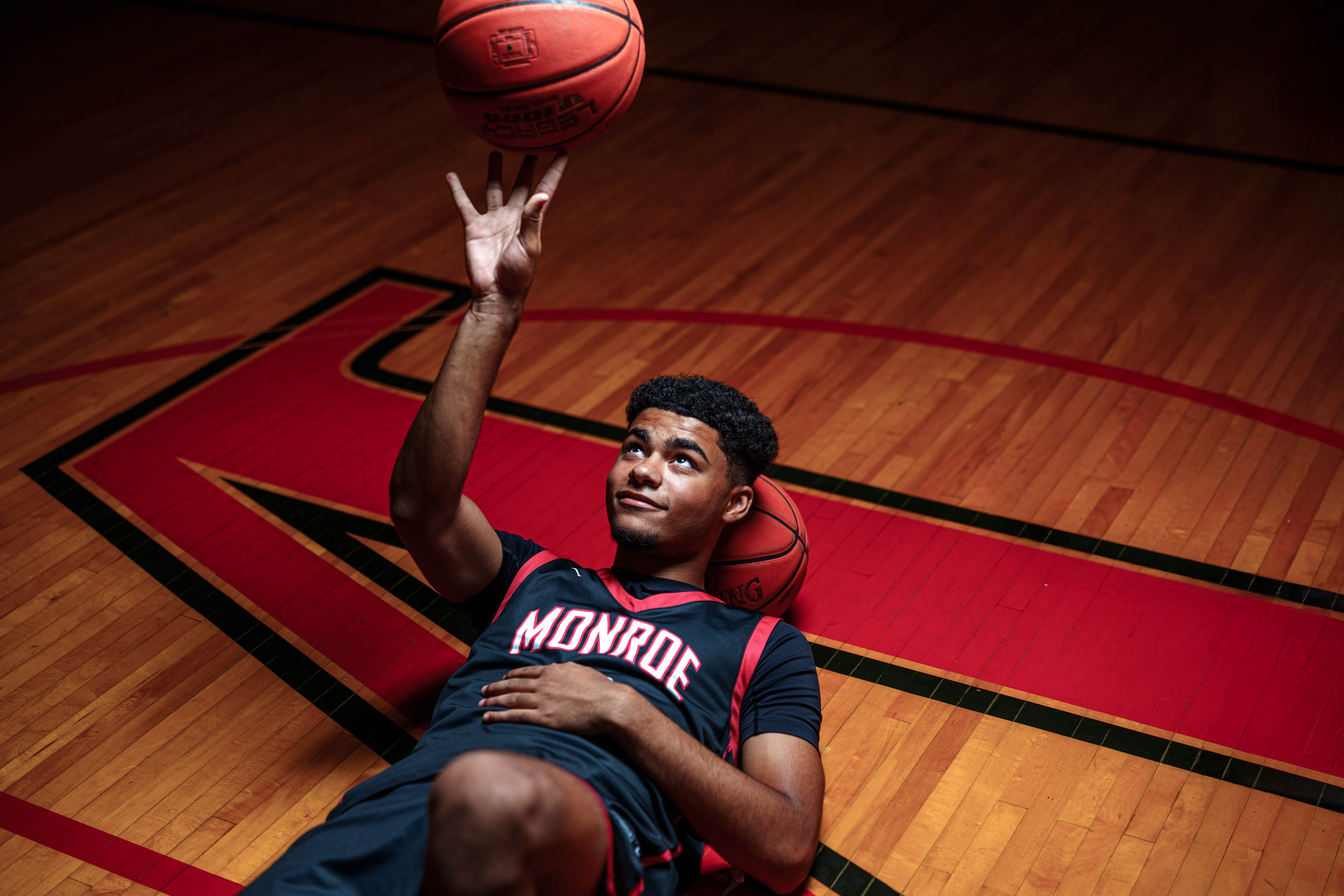 Click to View Larger Mekhi Brown poses for senior photos in Monroe Wisconsin on August 14th, 2025. Brown will graduate in 2026. Photography by Ross Harried for Second Crop Creative.