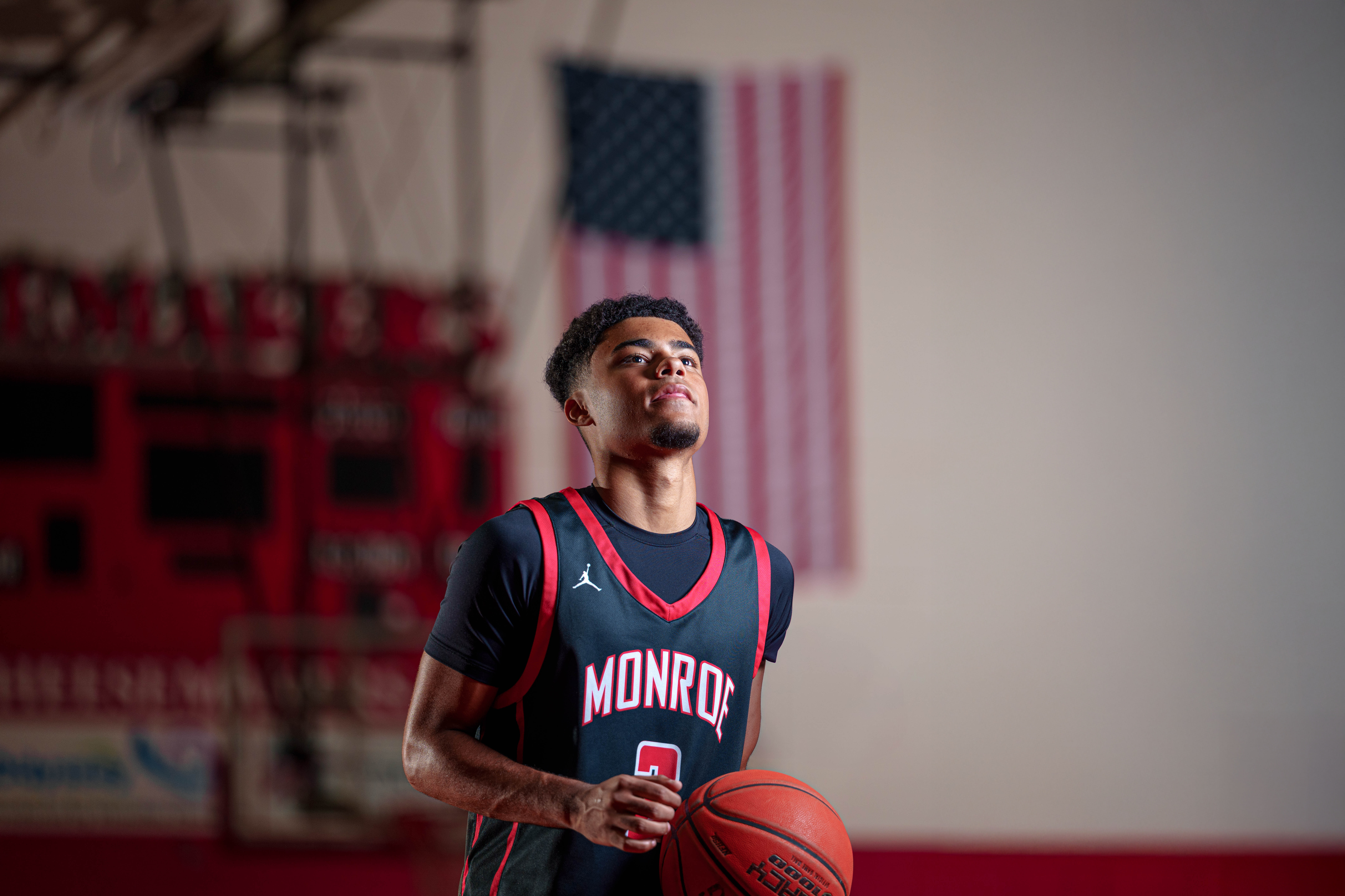 Click to View Larger Mekhi Brown poses for senior photos in Monroe Wisconsin on August 14th, 2025. Brown will graduate in 2026. Photography by Ross Harried for Second Crop Creative.