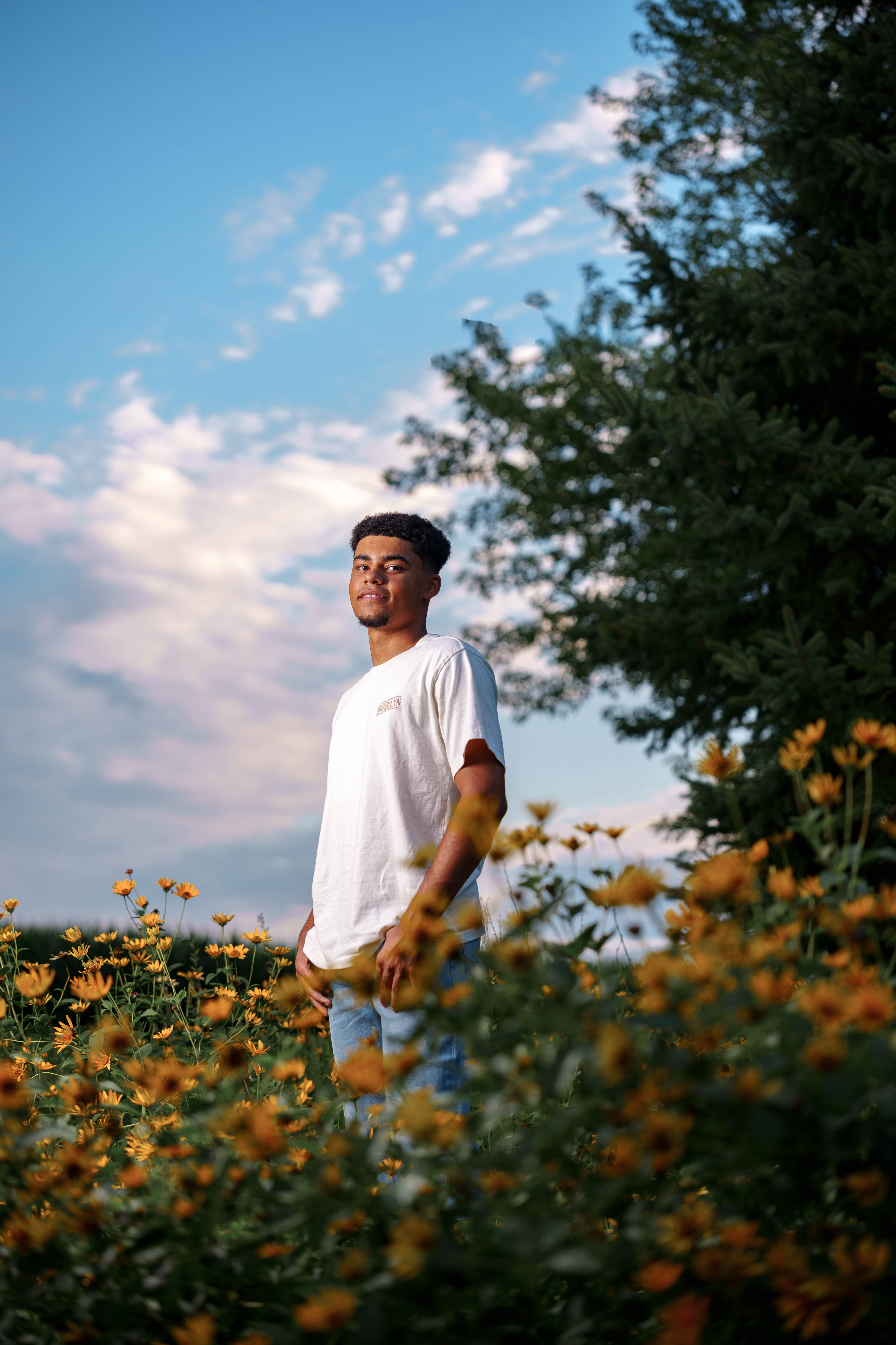 Click to View Larger Mekhi Brown poses for senior photos in Monroe Wisconsin on August 14th, 2025. Brown will graduate in 2026. Photography by Ross Harried for Second Crop Creative.