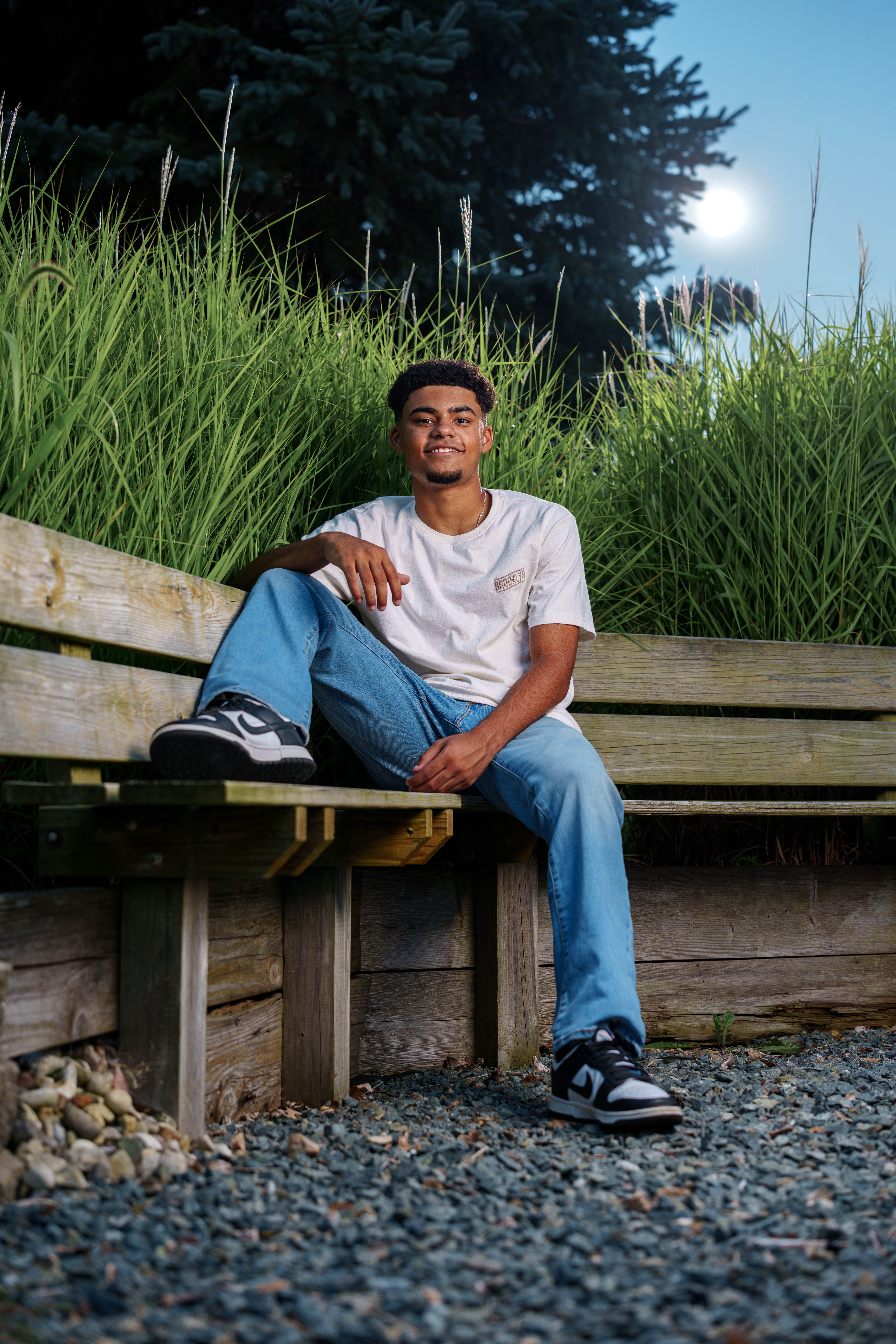 Click to View Larger Mekhi Brown poses for senior photos in Monroe Wisconsin on August 14th, 2025. Brown will graduate in 2026. Photography by Ross Harried for Second Crop Creative.