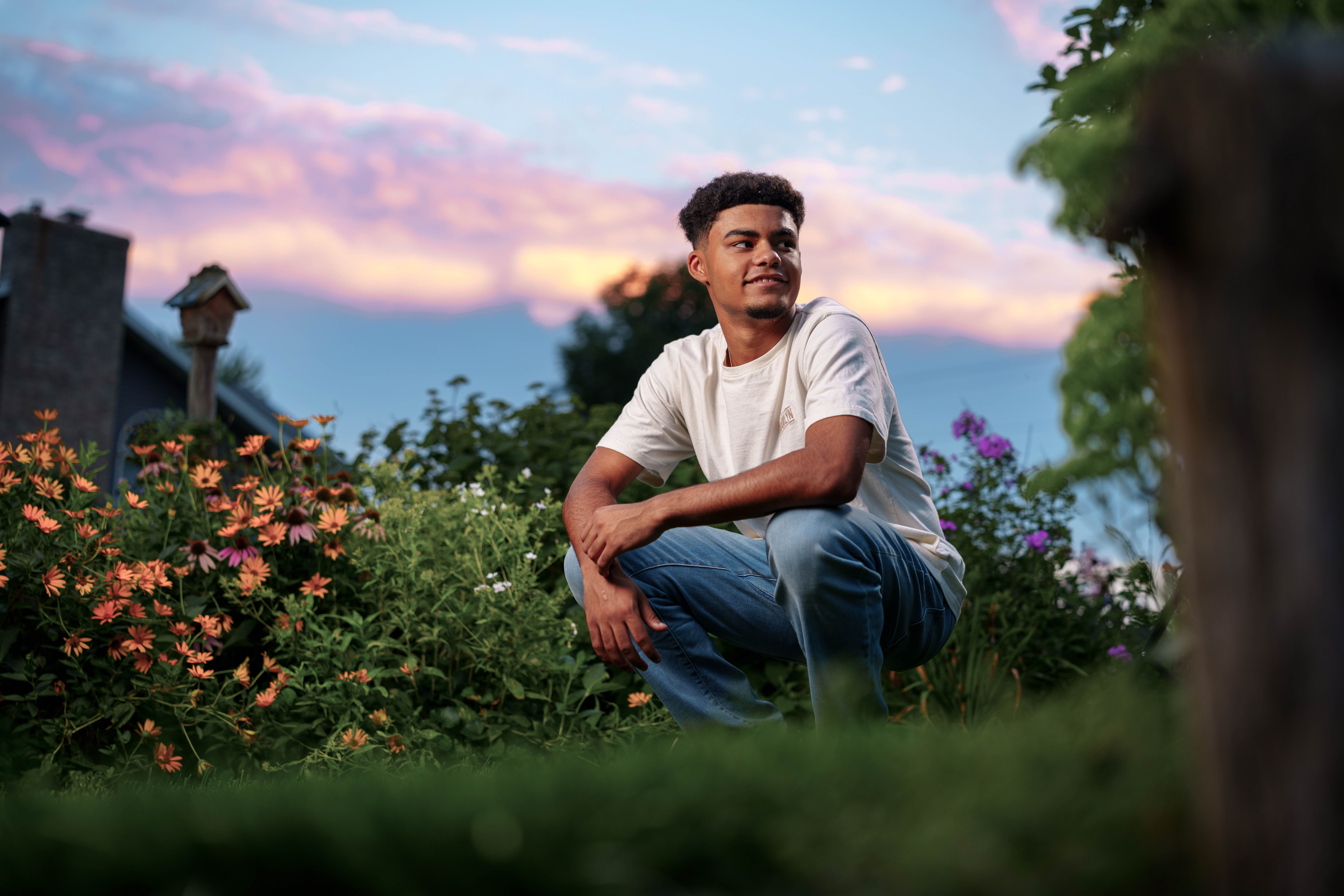 Click to View Larger Mekhi Brown poses for senior photos in Monroe Wisconsin on August 14th, 2025. Brown will graduate in 2026. Photography by Ross Harried for Second Crop Creative.