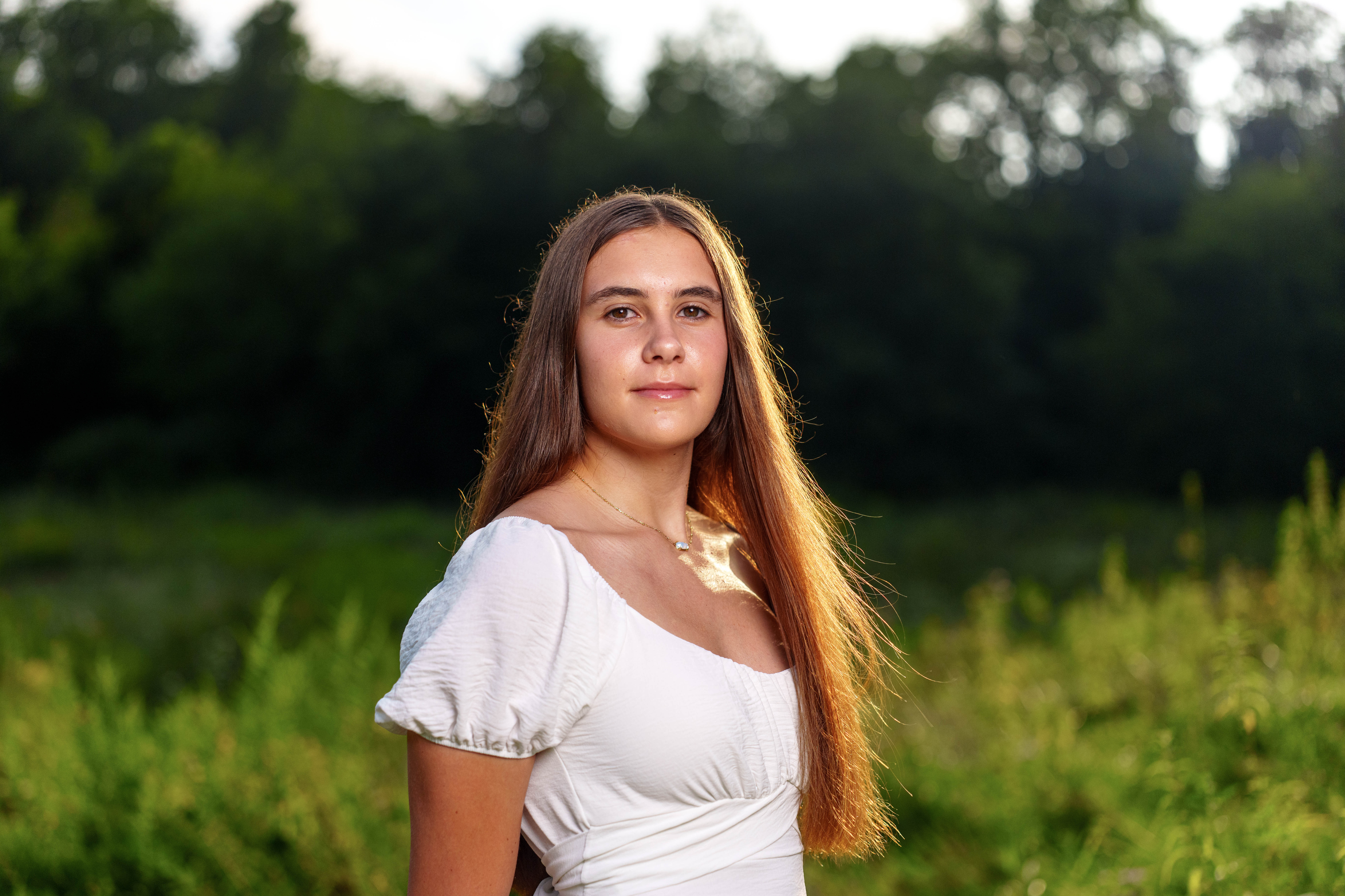 Click to View Larger Mary McKenzie poses for senior photos in Monroe Wisconsin on August 17th, 2025. McKenzie will graduate in 2026. Photography by Ross Harried for Second Crop Creative.