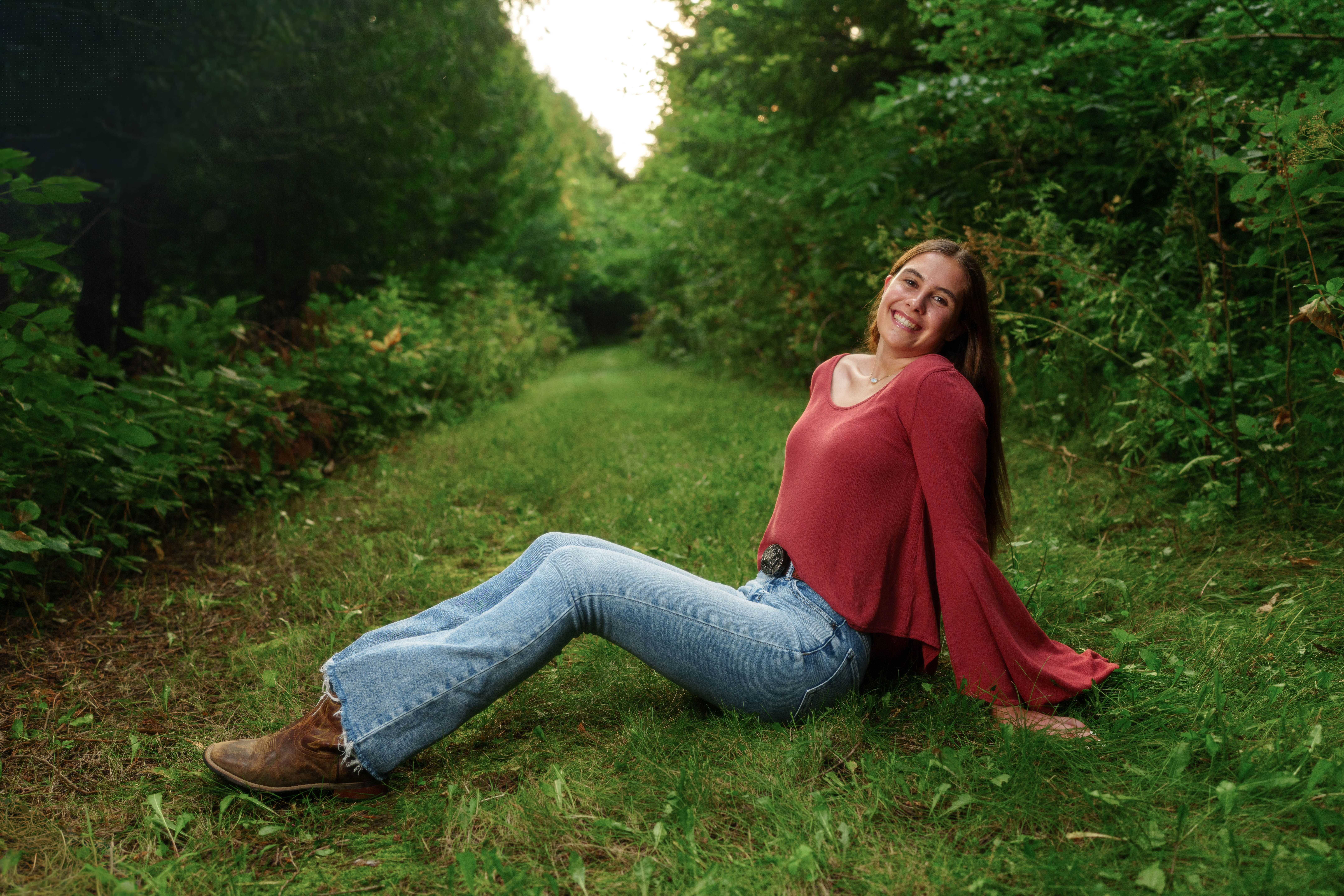 Click to View Larger Mary McKenzie poses for senior photos in Monroe Wisconsin on August 17th, 2025. McKenzie will graduate in 2026. Photography by Ross Harried for Second Crop Creative.