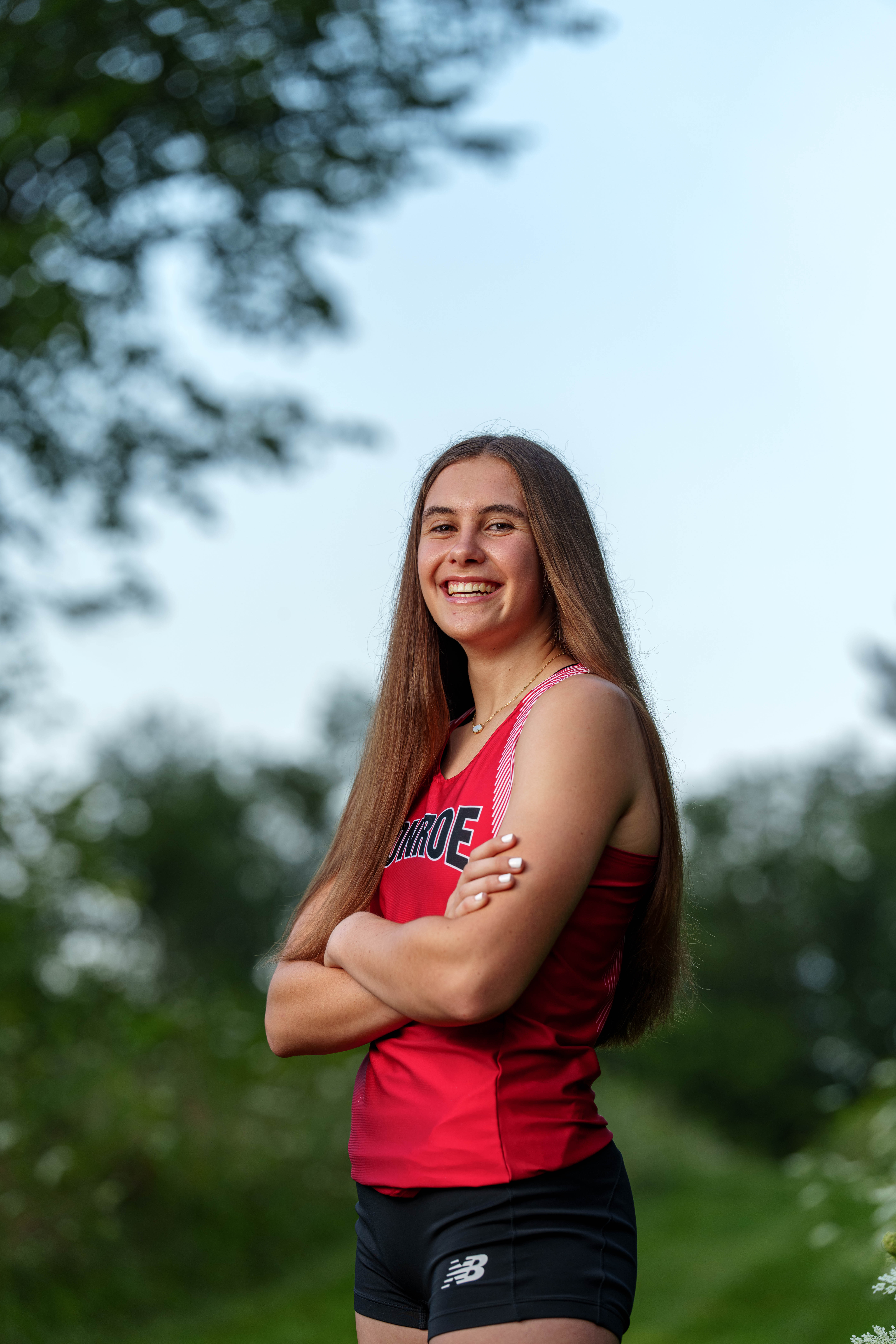 Click to View Larger Mary McKenzie poses for senior photos in Monroe Wisconsin on August 17th, 2025. McKenzie will graduate in 2026. Photography by Ross Harried for Second Crop Creative.