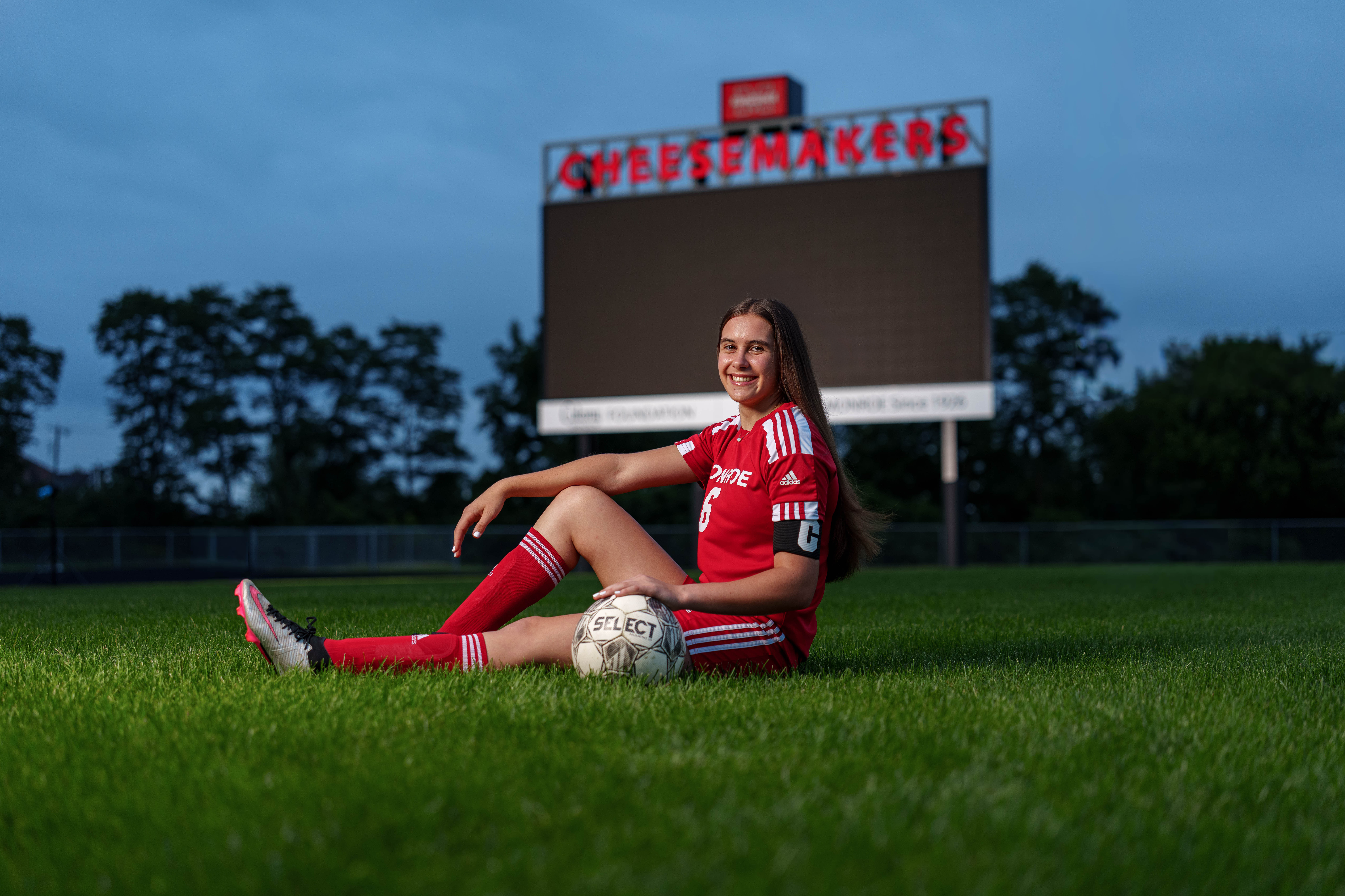 Click to View Larger Mary McKenzie poses for senior photos in Monroe Wisconsin on August 17th, 2025. McKenzie will graduate in 2026. Photography by Ross Harried for Second Crop Creative.