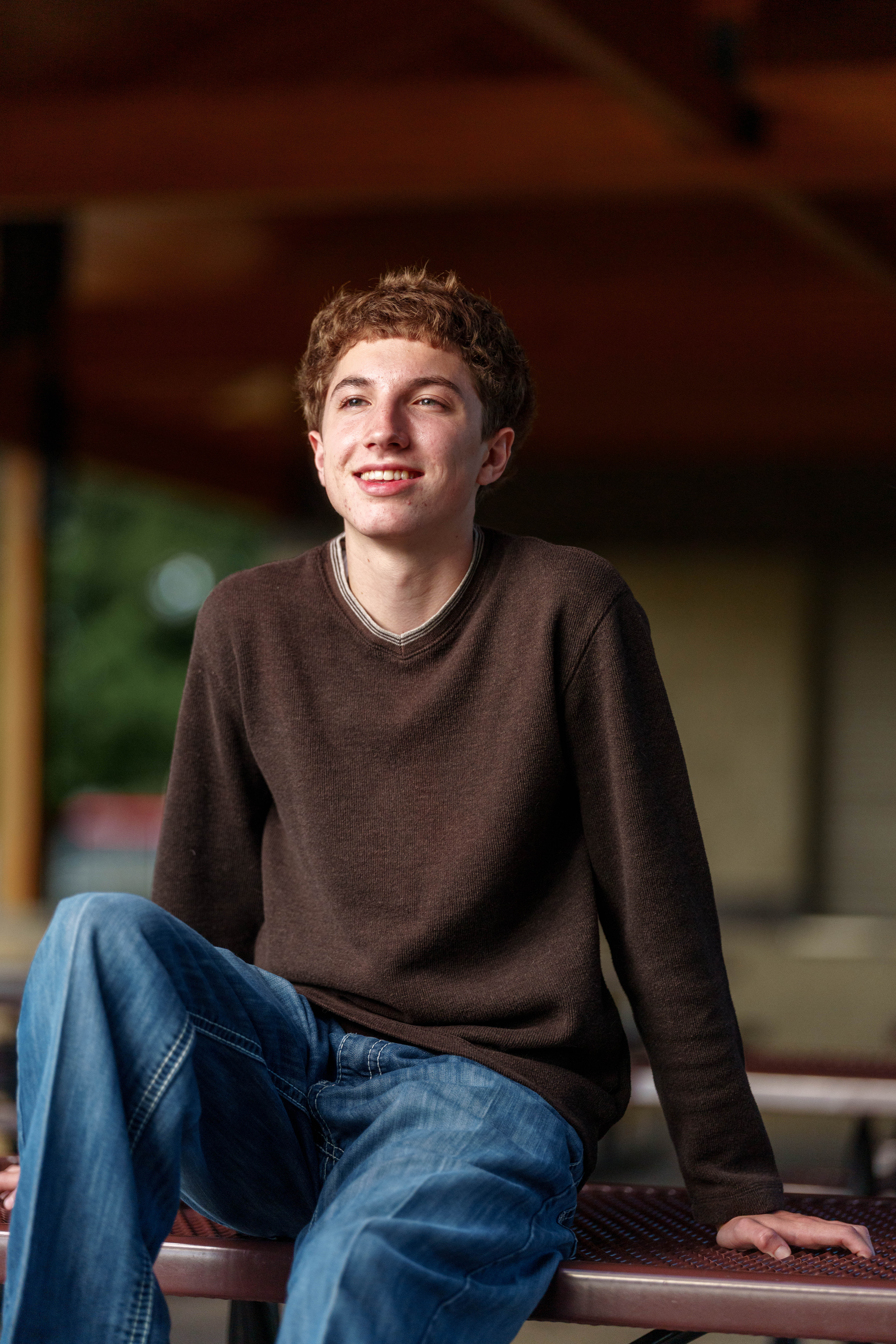 Click to View Larger Ethan Williams poses for senior photos in Monroe, Wisconsin on August 19th, 2025. Williams will graduate in 2026. Photography by Ross Harried for Second Crop Creative.