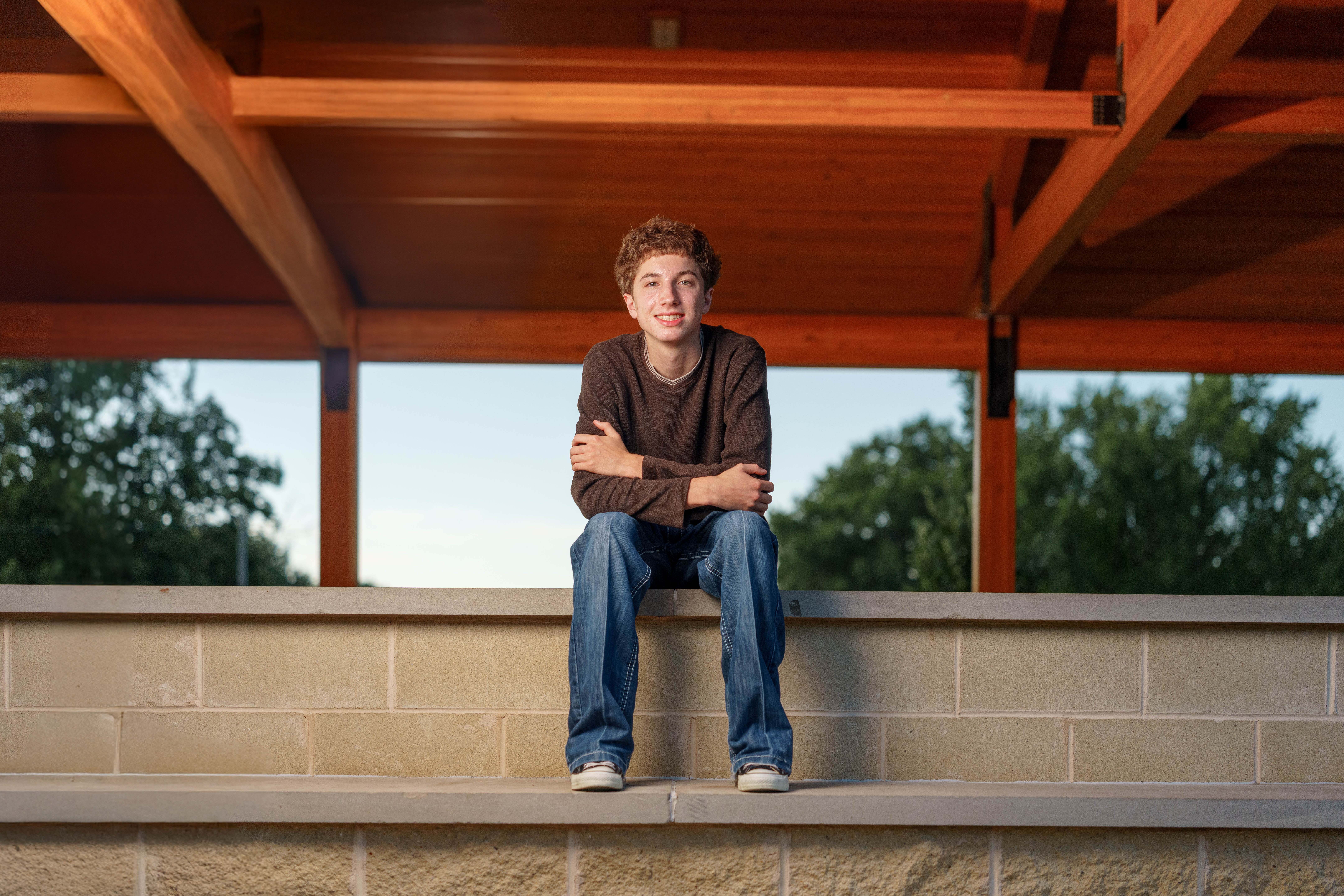 Click to View Larger Ethan Williams poses for senior photos in Monroe, Wisconsin on August 19th, 2025. Williams will graduate in 2026. Photography by Ross Harried for Second Crop Creative.