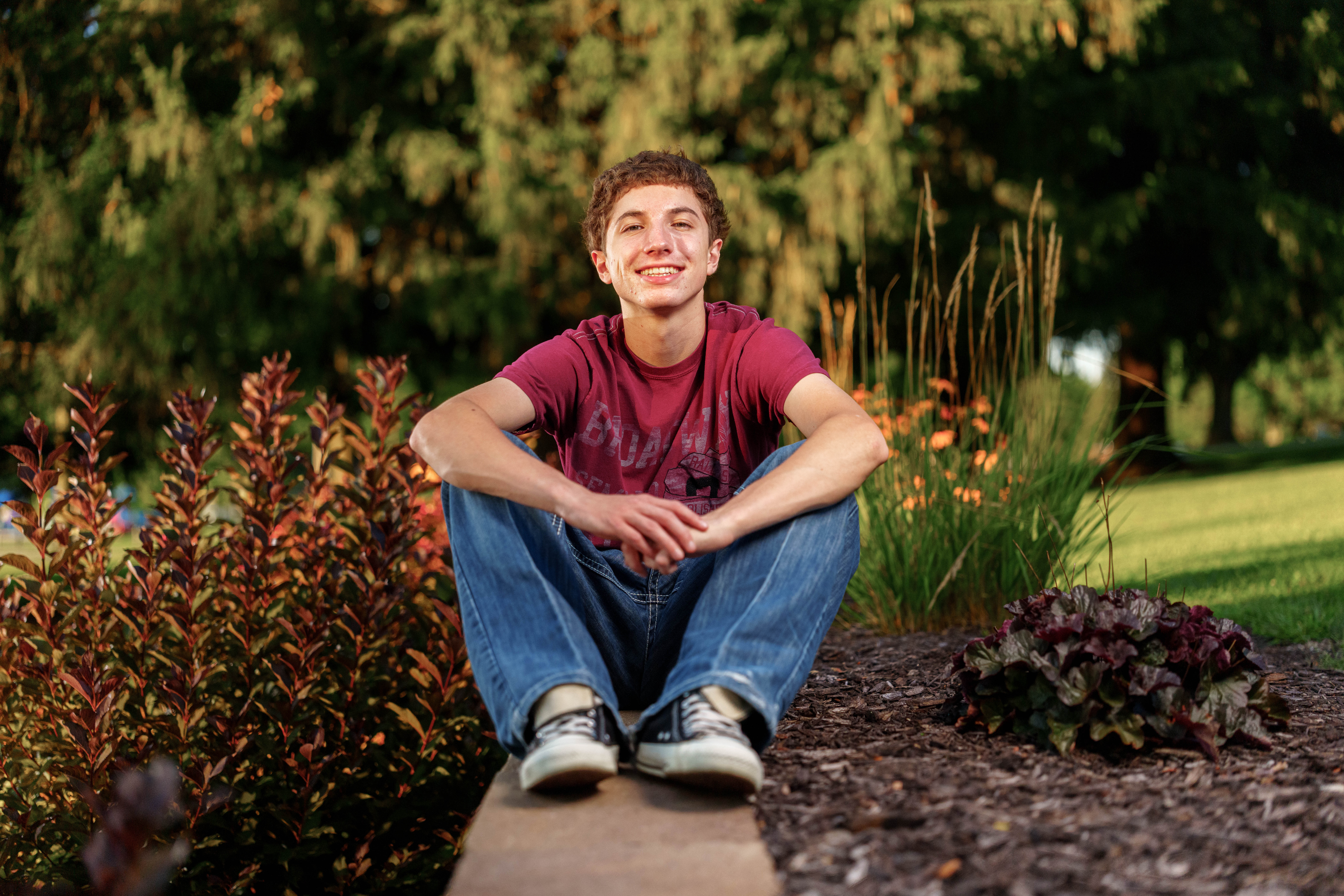Click to View Larger Ethan Williams poses for senior photos in Monroe, Wisconsin on August 19th, 2025. Williams will graduate in 2026. Photography by Ross Harried for Second Crop Creative.