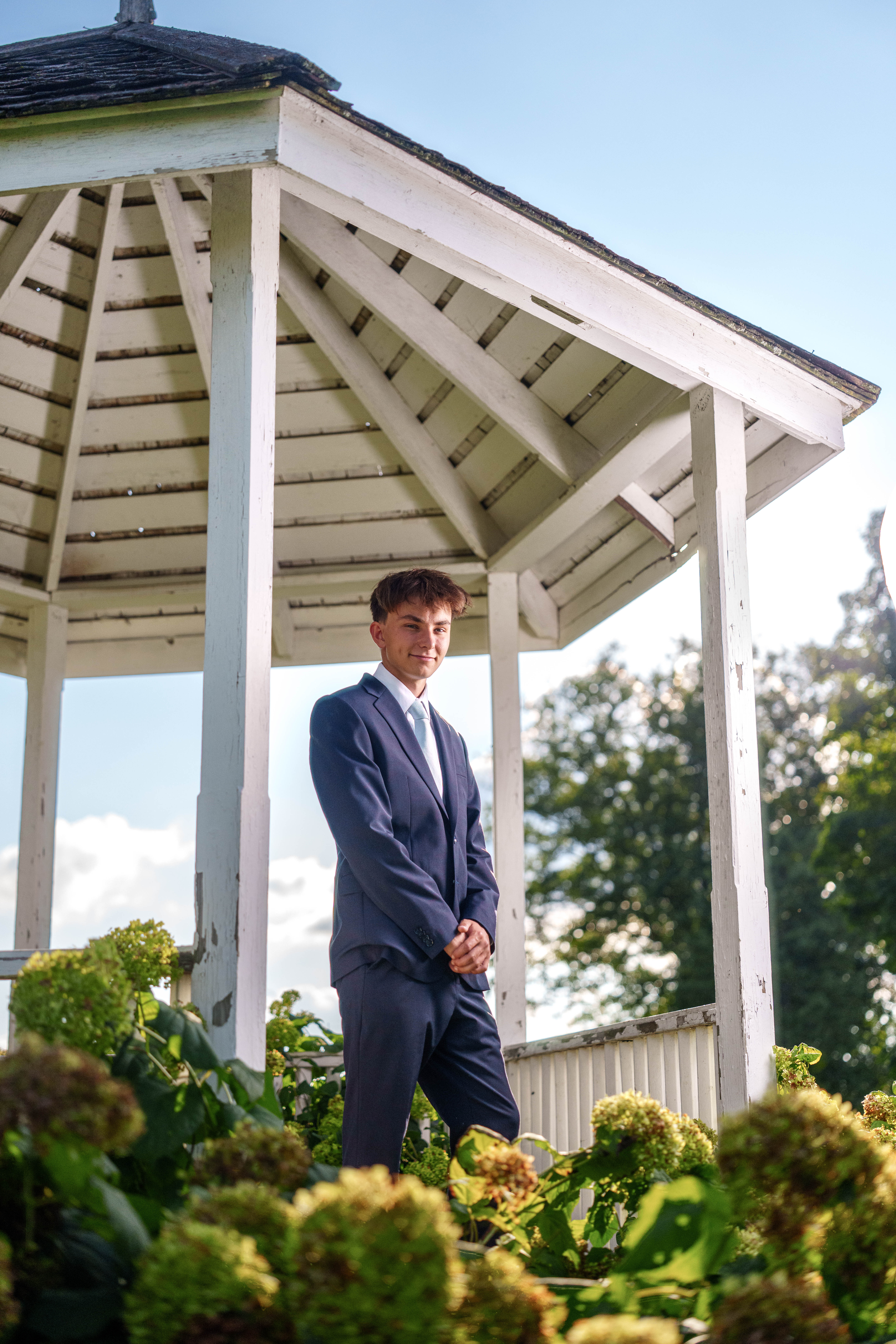 Click to View Larger Grant Hubbard poses for senior photos in Poli, Wisconsin on August 21st, 2025. Hubbard will graduate in 2026. Photography by Ross Harried for Second Crop Creative.