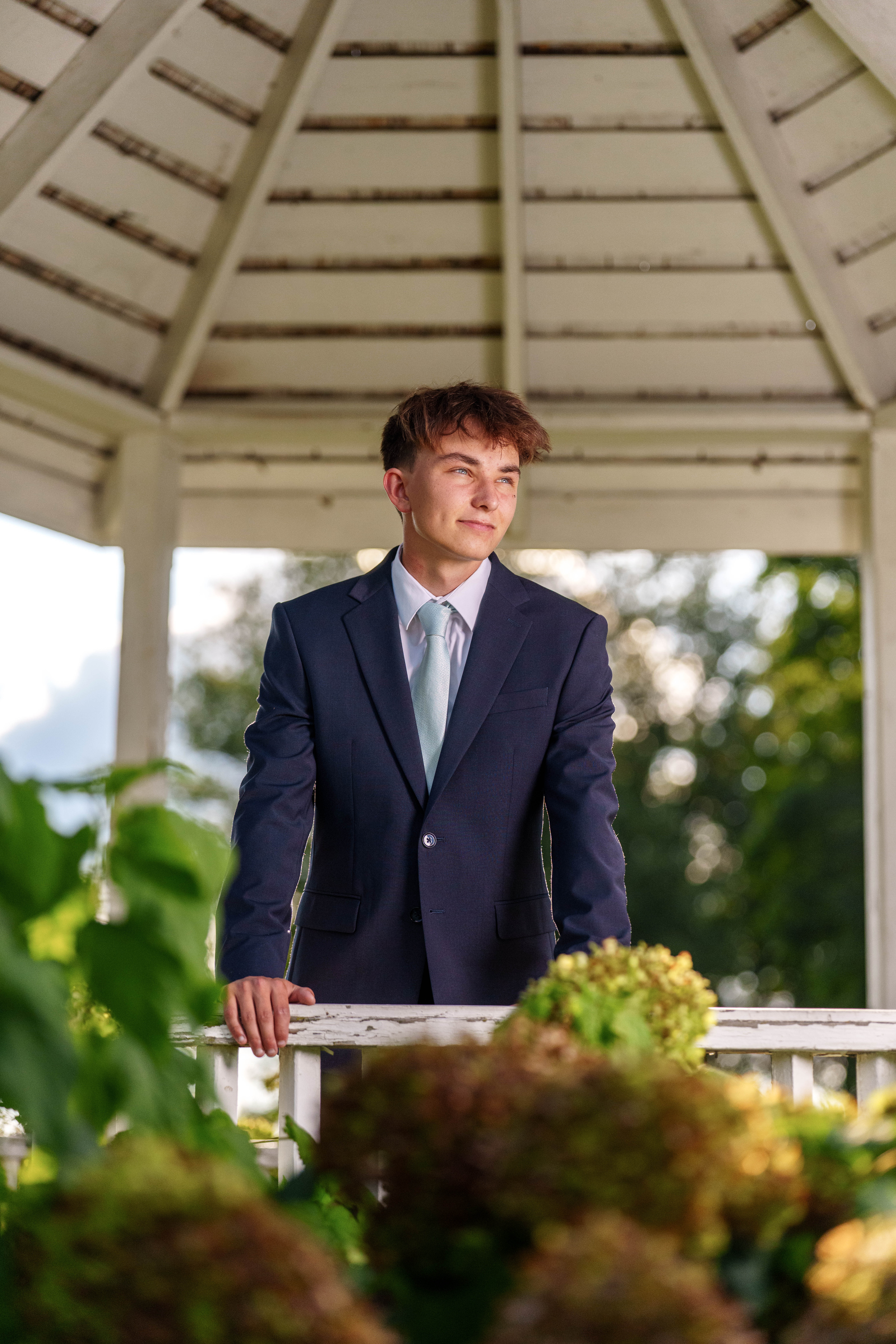 Click to View Larger Grant Hubbard poses for senior photos in Poli, Wisconsin on August 21st, 2025. Hubbard will graduate in 2026. Photography by Ross Harried for Second Crop Creative.