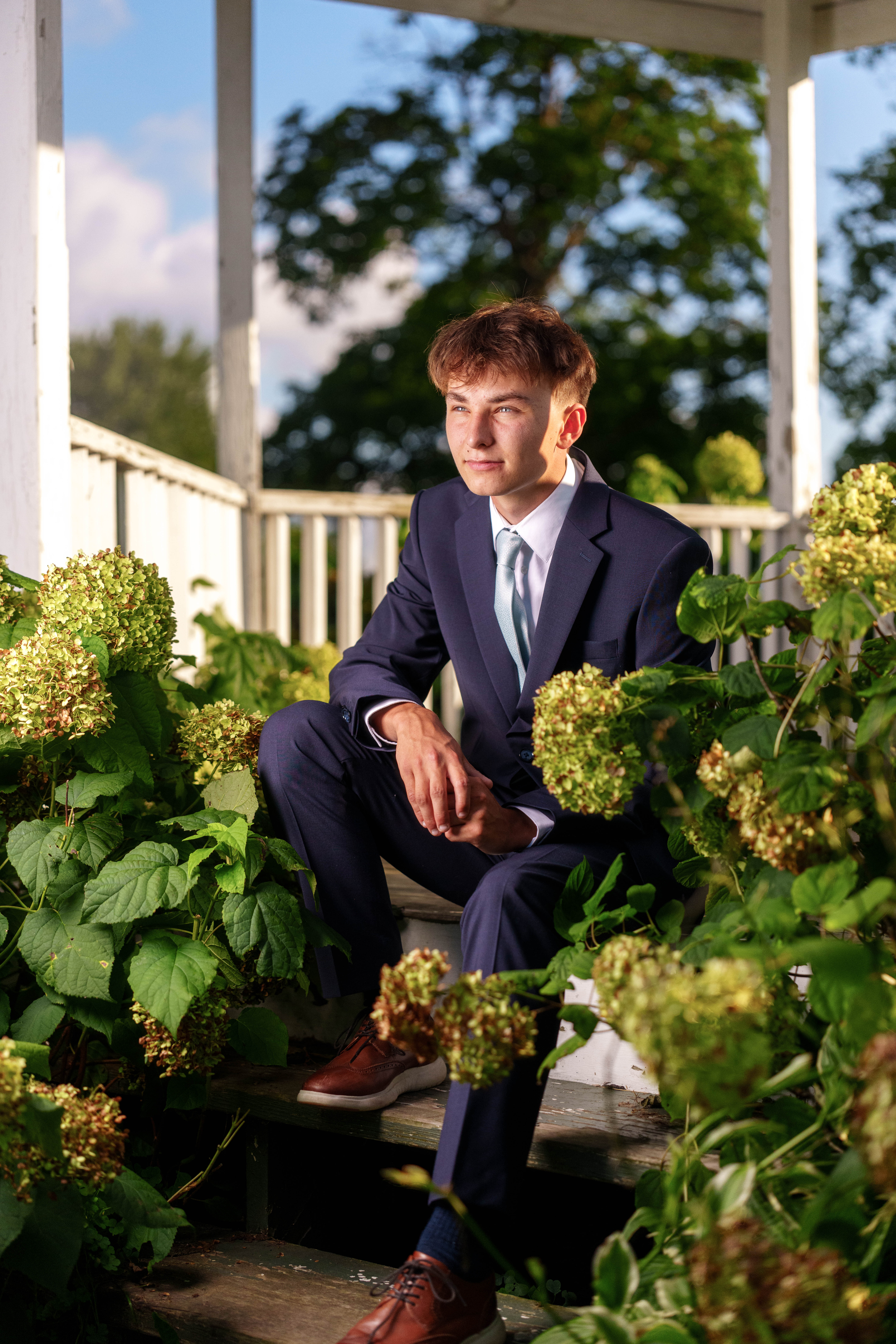Click to View Larger Grant Hubbard poses for senior photos in Poli, Wisconsin on August 21st, 2025. Hubbard will graduate in 2026. Photography by Ross Harried for Second Crop Creative.