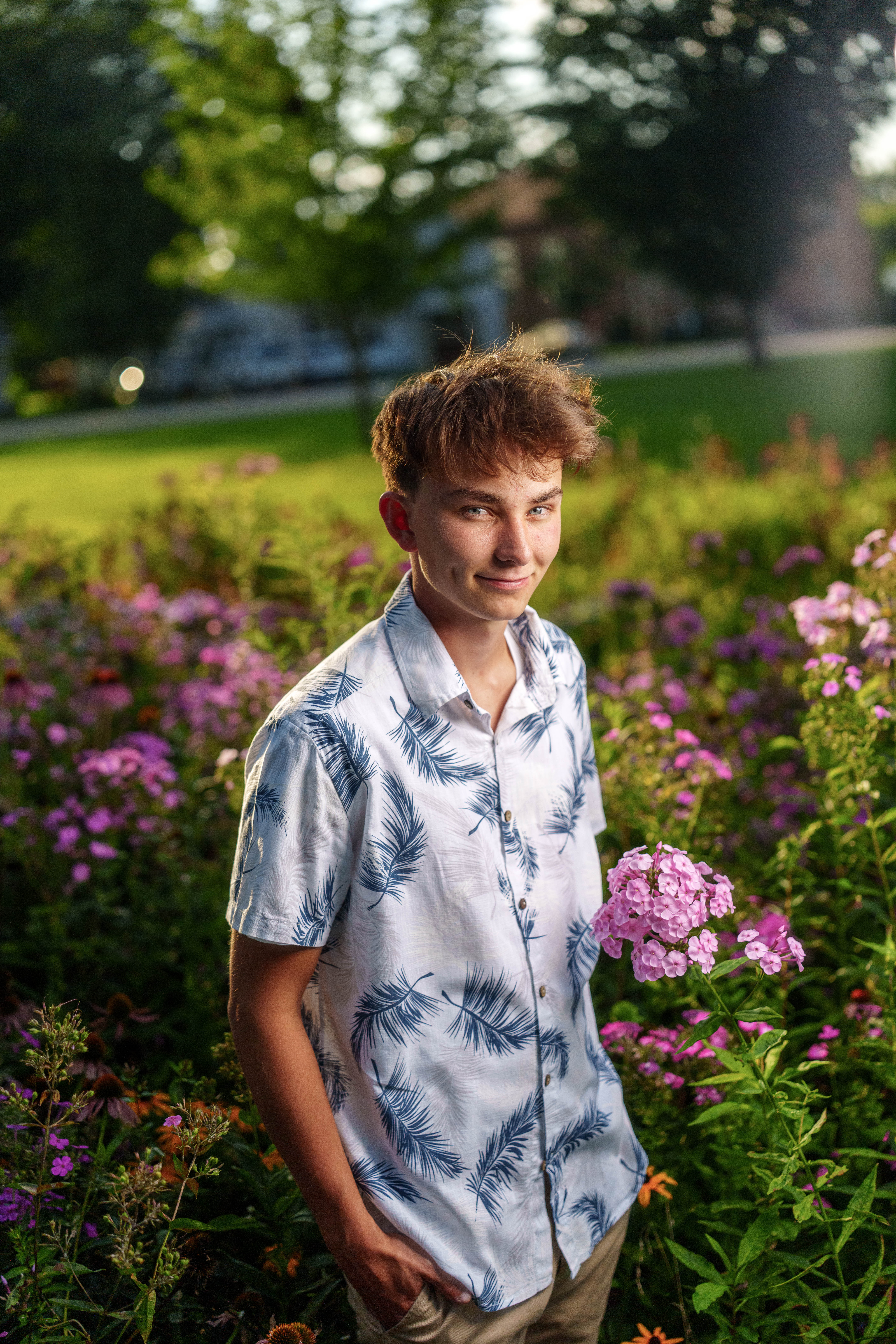 Click to View Larger Grant Hubbard poses for senior photos in Poli, Wisconsin on August 21st, 2025. Hubbard will graduate in 2026. Photography by Ross Harried for Second Crop Creative.