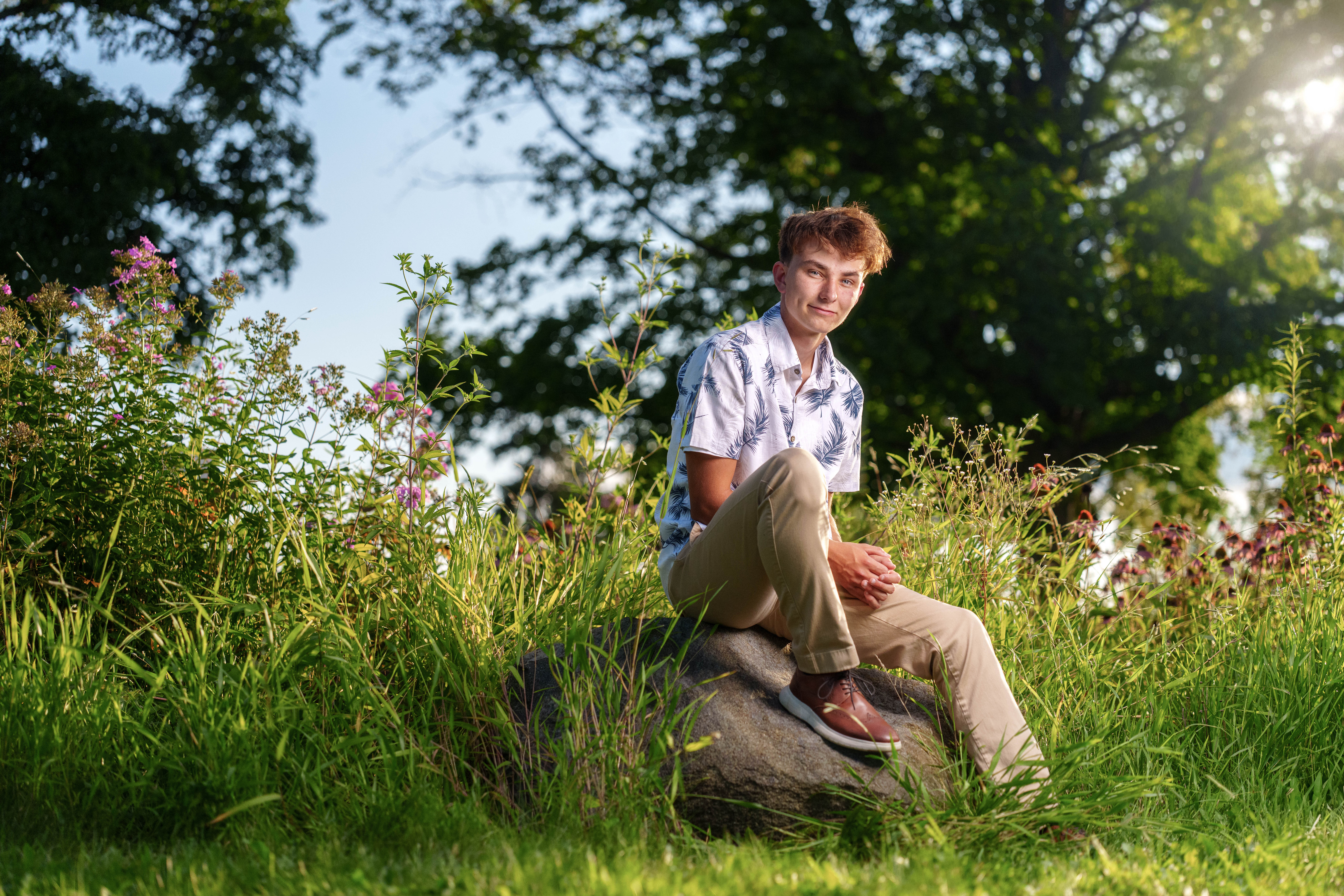 Click to View Larger Grant Hubbard poses for senior photos in Poli, Wisconsin on August 21st, 2025. Hubbard will graduate in 2026. Photography by Ross Harried for Second Crop Creative.