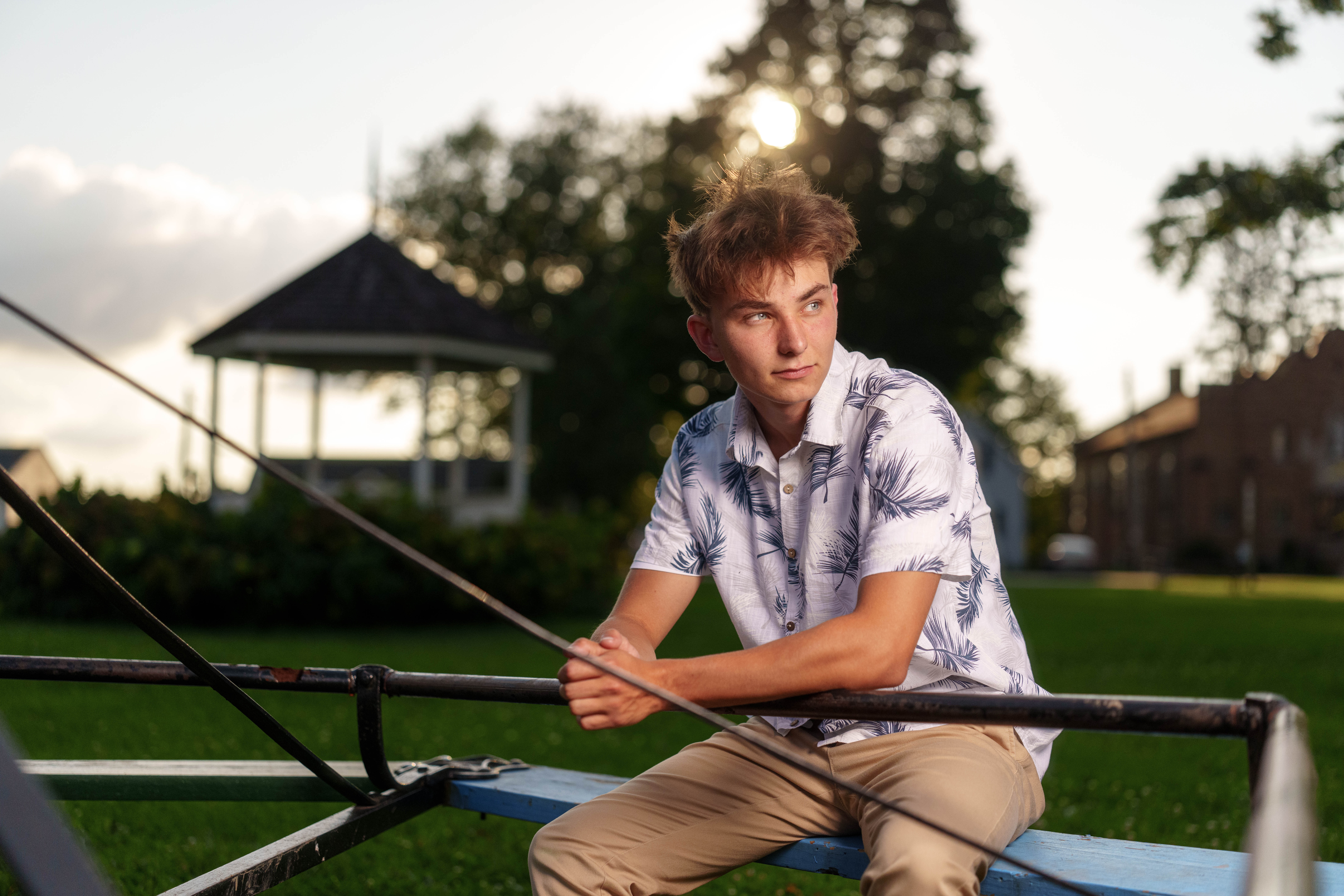 Click to View Larger Grant Hubbard poses for senior photos in Poli, Wisconsin on August 21st, 2025. Hubbard will graduate in 2026. Photography by Ross Harried for Second Crop Creative.