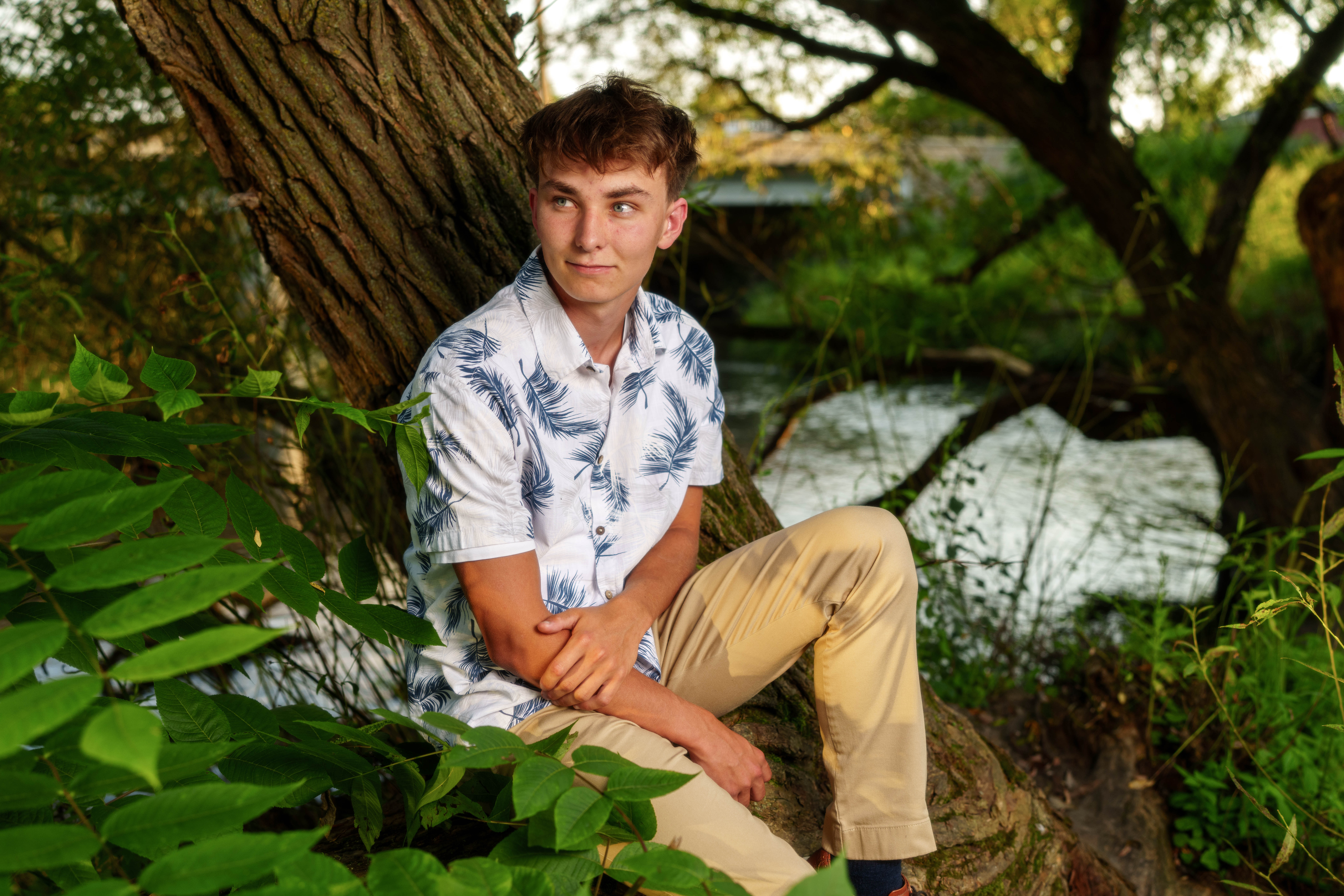 Click to View Larger Grant Hubbard poses for senior photos in Poli, Wisconsin on August 21st, 2025. Hubbard will graduate in 2026. Photography by Ross Harried for Second Crop Creative.