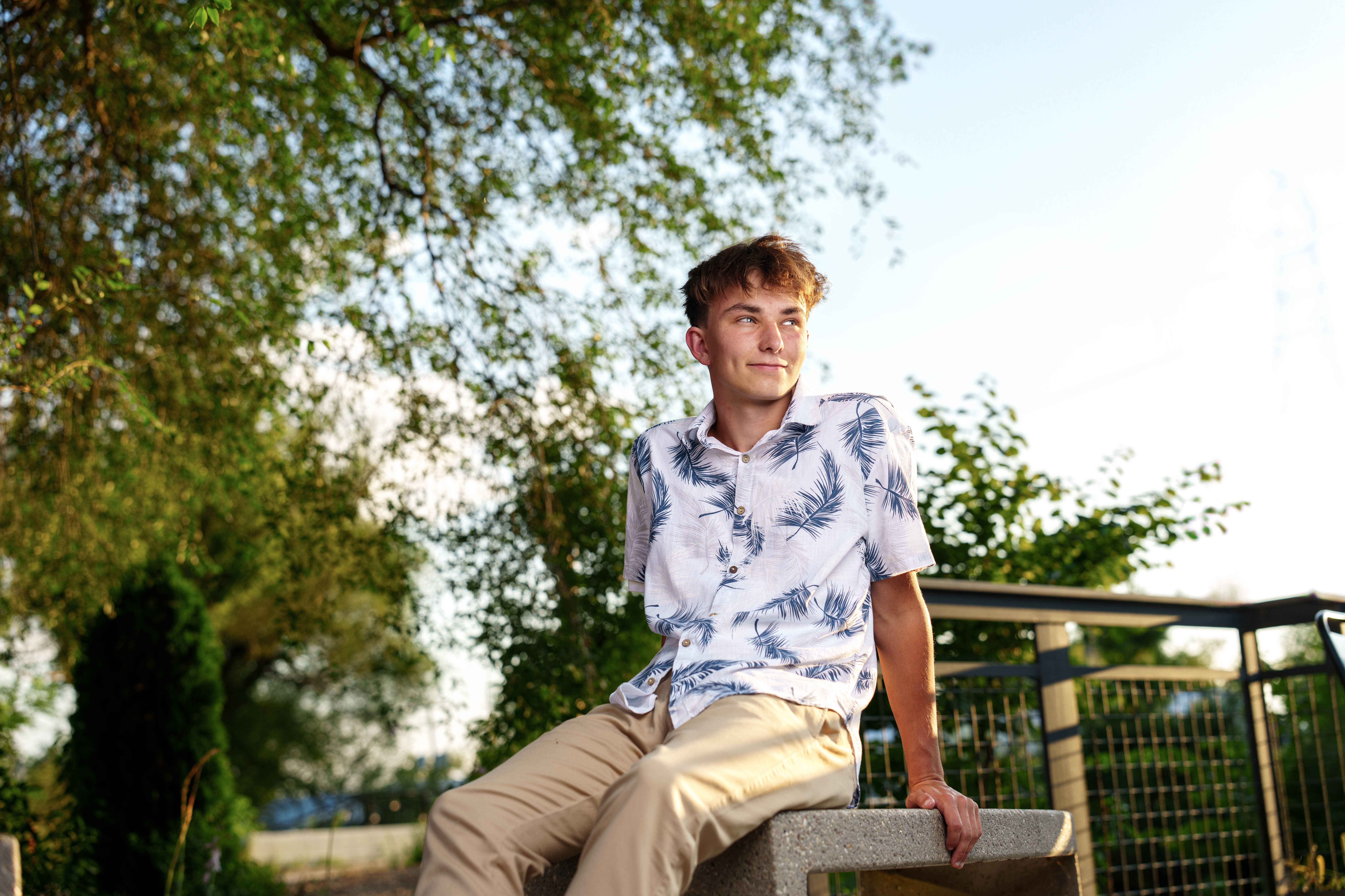 Click to View Larger Grant Hubbard poses for senior photos in Poli, Wisconsin on August 21st, 2025. Hubbard will graduate in 2026. Photography by Ross Harried for Second Crop Creative.