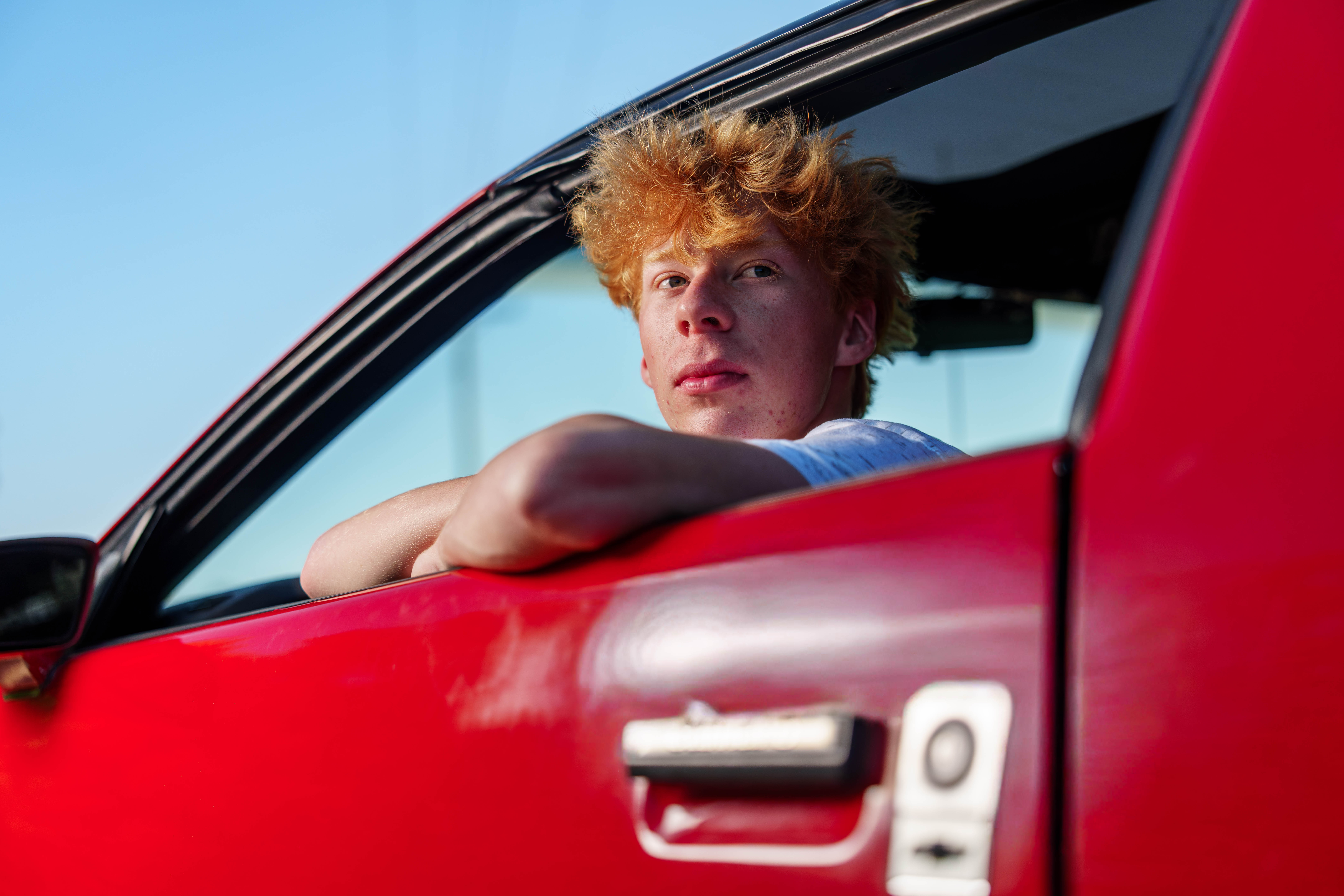 Click to View Larger Logan Meier poses for senior photos outside Monroe, Wisconsin on September 5th, 2025. Meirer will graduate in 2026. Photography by Ross Harried for Second Crop Creative.